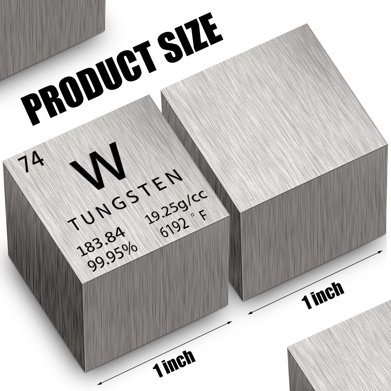 High Density Tungsten Cube (1 Inch) - Perfect for Element Collections, Science Lab Experiments & Physics Demonstrations | Great for STEM Education, Desk Decor & Unique Gift Ideas