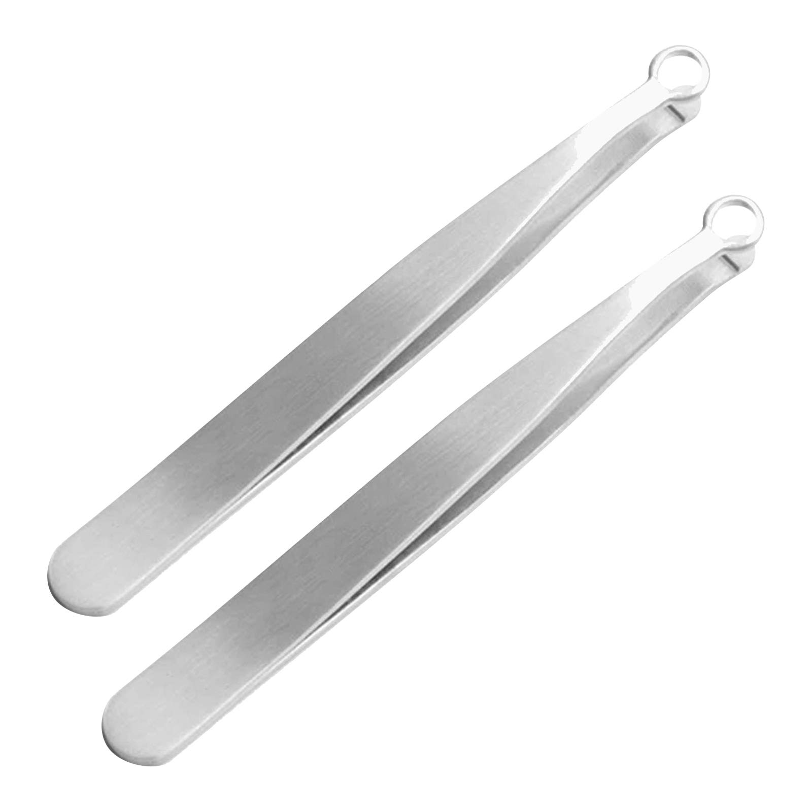 **Stainless Steel Nose Hair Trimmer & Eyebrow Clippers – 2PCS Universal Round Head Grooming Scissors for Men & Women – Perfect for Travel, Home, and Salon Use**