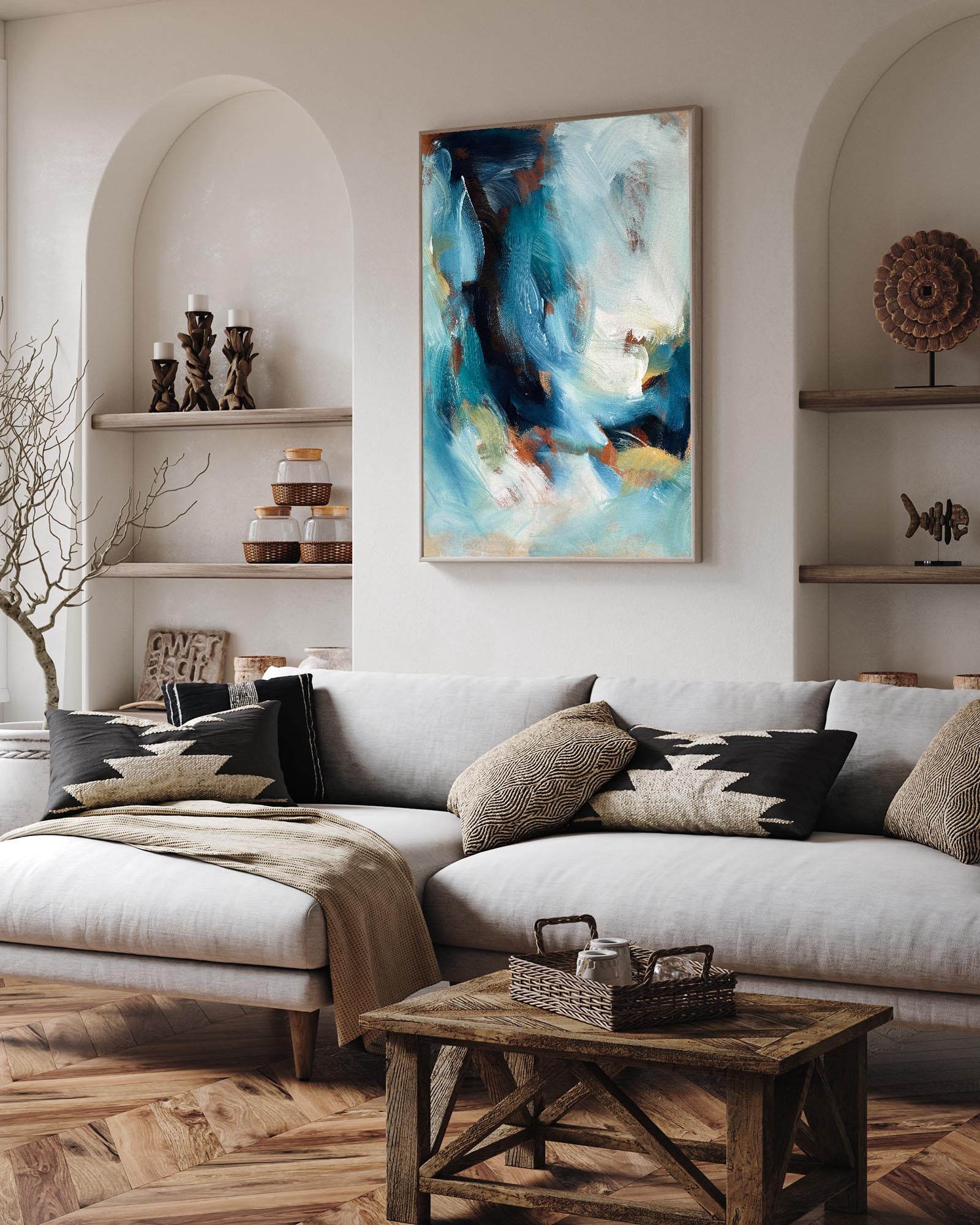 Synchronise I Original Handmade Painting - Abstract Wall Art for Living Room, Bedroom & Office Decor