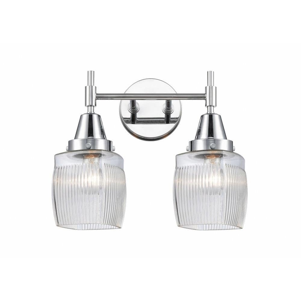 Innovations 447-2W-PC-G302 Transitional Two-Light Bathroom Vanity Set in Chrome Finish - Perfect for Modern Bathroom Lighting and Decor