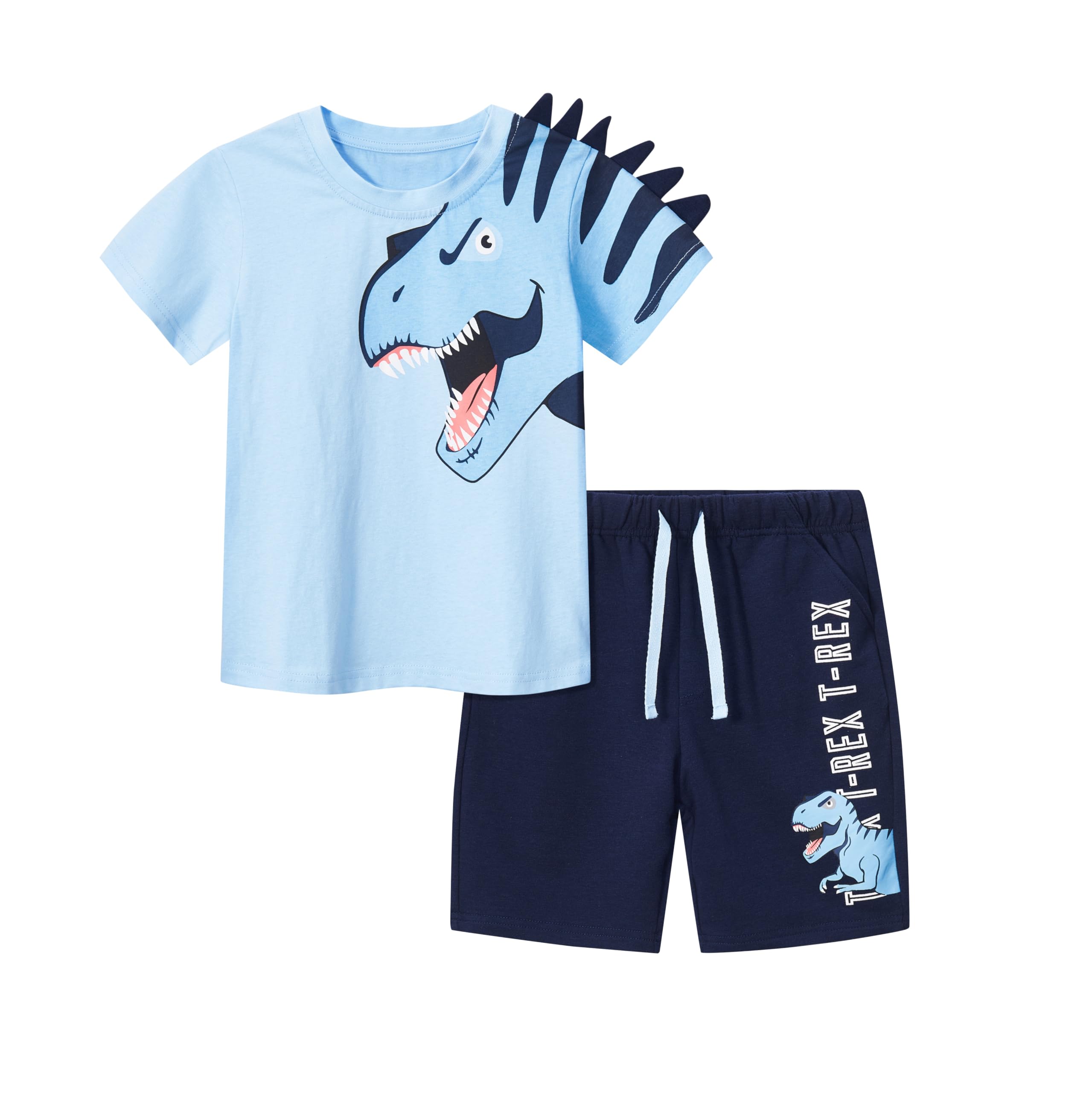 HILEELANG Boys Summer Outfits - 100% Cotton Short Sleeve T-Shirt & Shorts Set for Toddlers | Beach Playwear, Outdoor Activities & Casual Wear