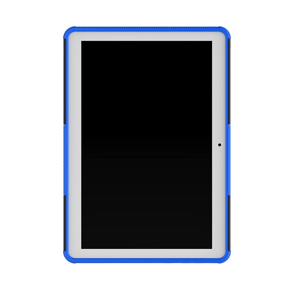 Huawei MediaPad T3 10 Inch Shockproof Tablet Case - Durable TPU+PC Protective Cover with Folding Stand Handle | Tire Texture Design | Dark Blue | Perfect for Work, Travel & Home Entertainment