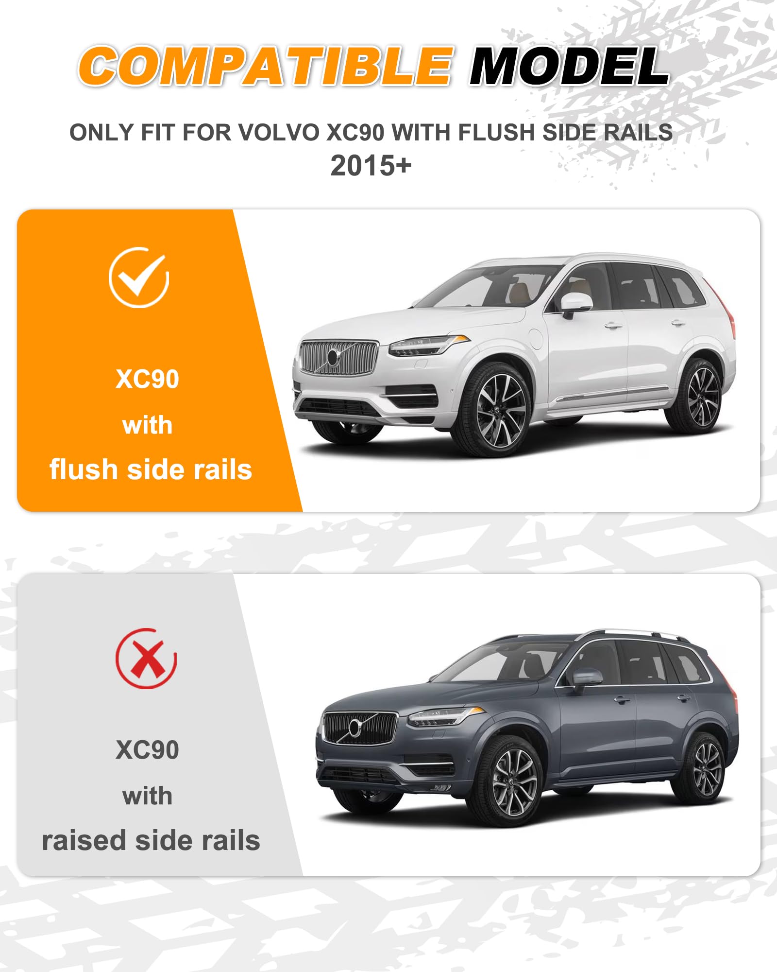 Volvo XC90 Cross Bars 2015-2025 - Snailfly Lockable Roof Rack Cargo Carrier for SUV Luggage & Outdoor Gear - Perfect for Camping, Skiing & Road Trips