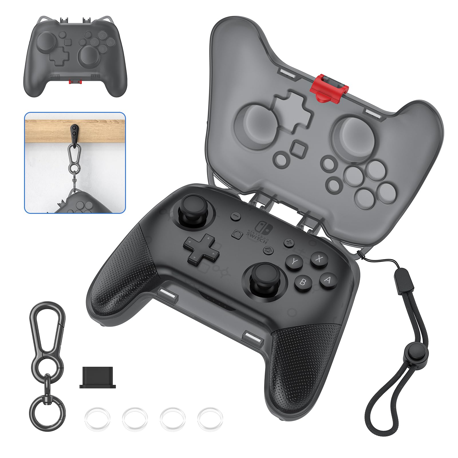 Premium Protective Case for Nintendo Switch Pro Controller - Durable Travel Carrying Storage Bag with Remote Holder - Ideal for Gaming Accessories, Travel & Home Storage