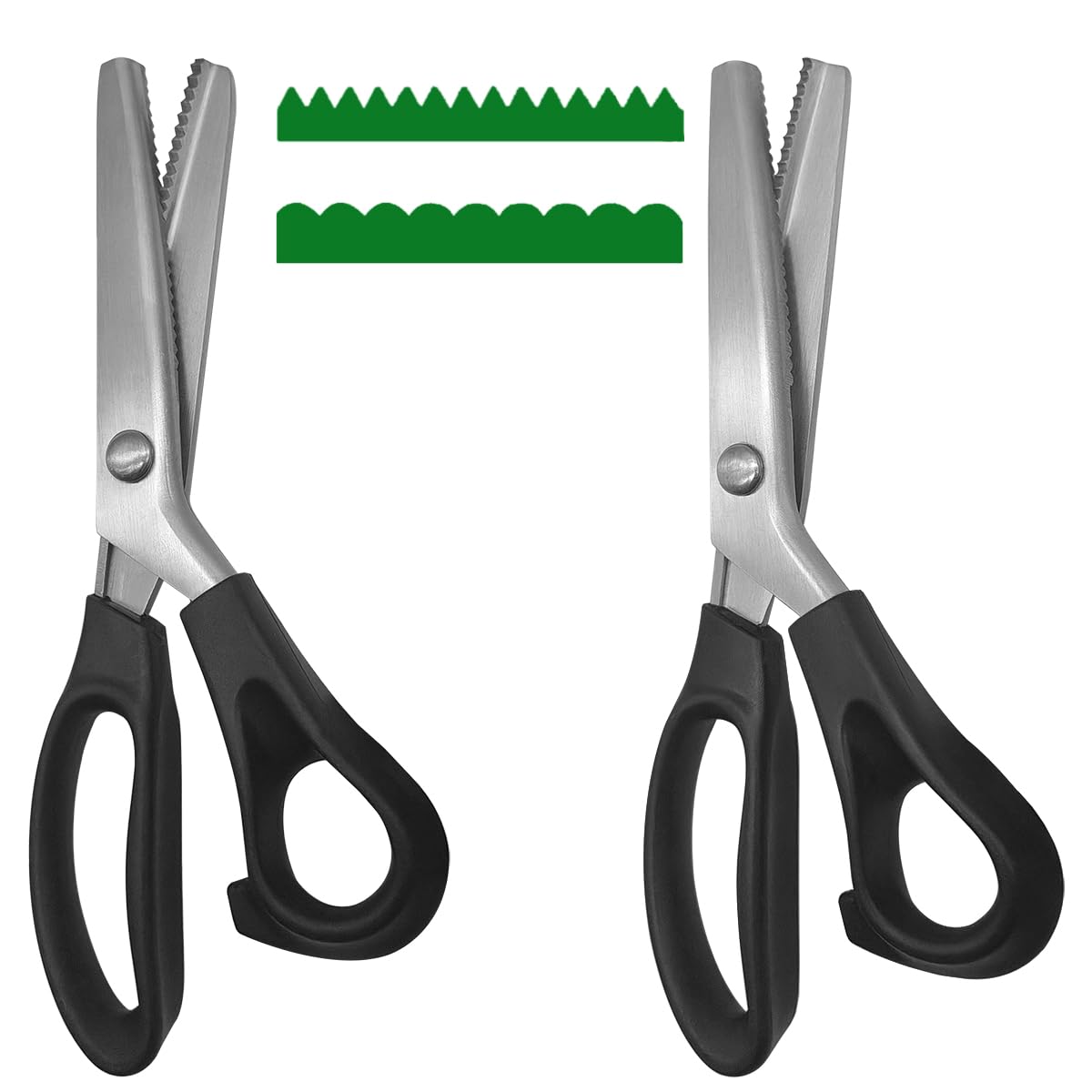 2 Pack lyfLux Pinking Shears Scissors - Professional Fabric Scissors with 3mm Zig Zag & Rounded Teeth for Sewing, Crafting, Paper Cutting, Leather - Perfect for Quilting, DIY Projects & Dressmaking