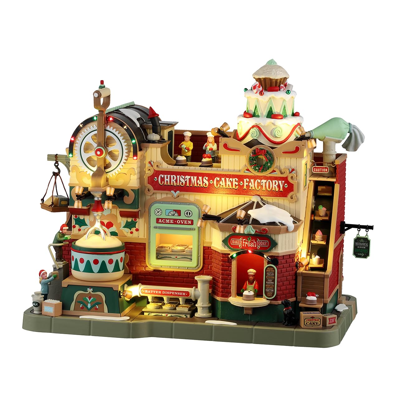 Lemax Christmas Cake Factory Animated Holiday Display with 4.5V Adapter #45268 - Perfect for Christmas Village Decorations & Winter Wonderland Displays