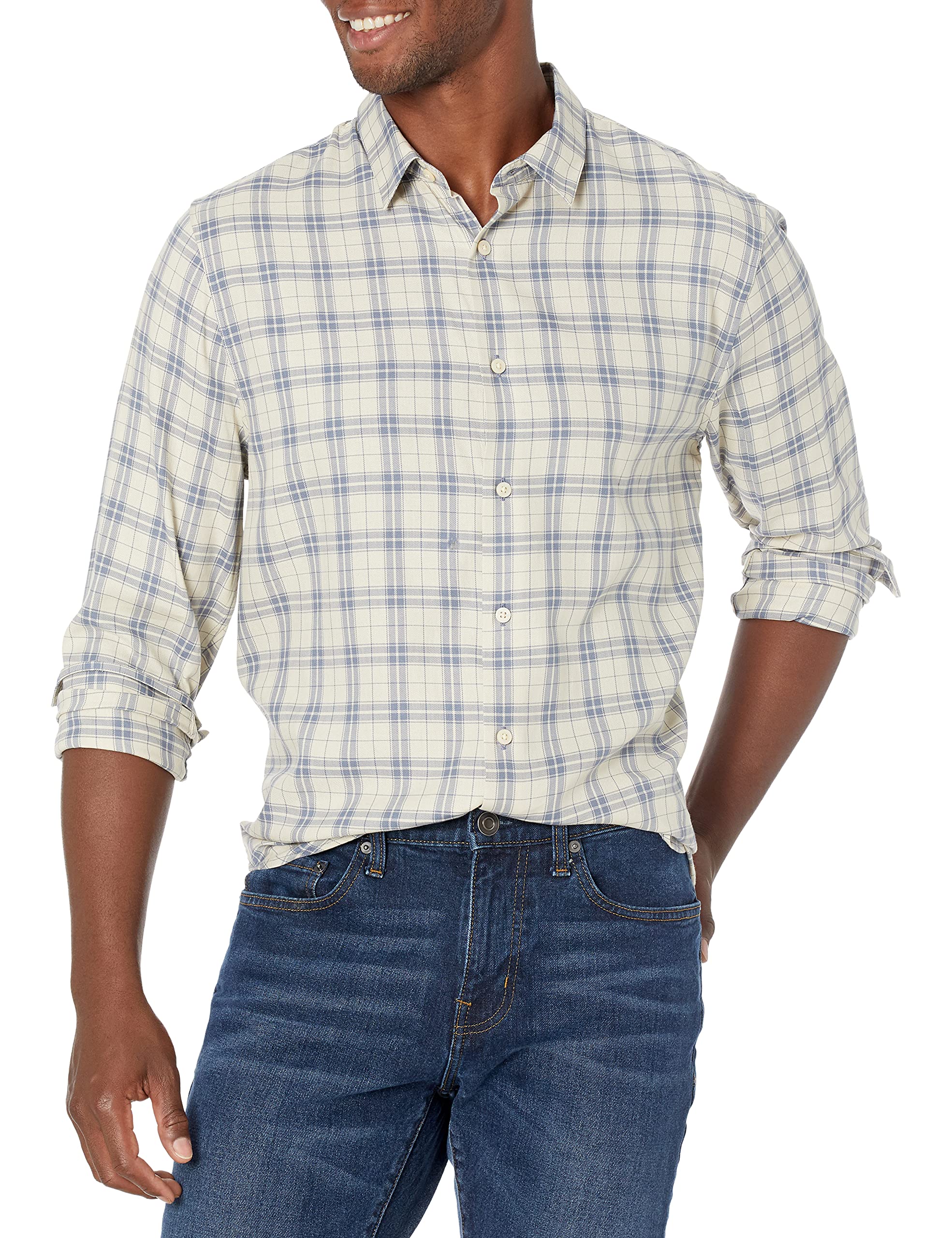 Vince Men's Weekday Plaid Long Sleeve Shirt - Casual Button Down Flannel Shirt for Work, Office & Fall Outfits | Comfortable & Stylish Men's Fashion Top