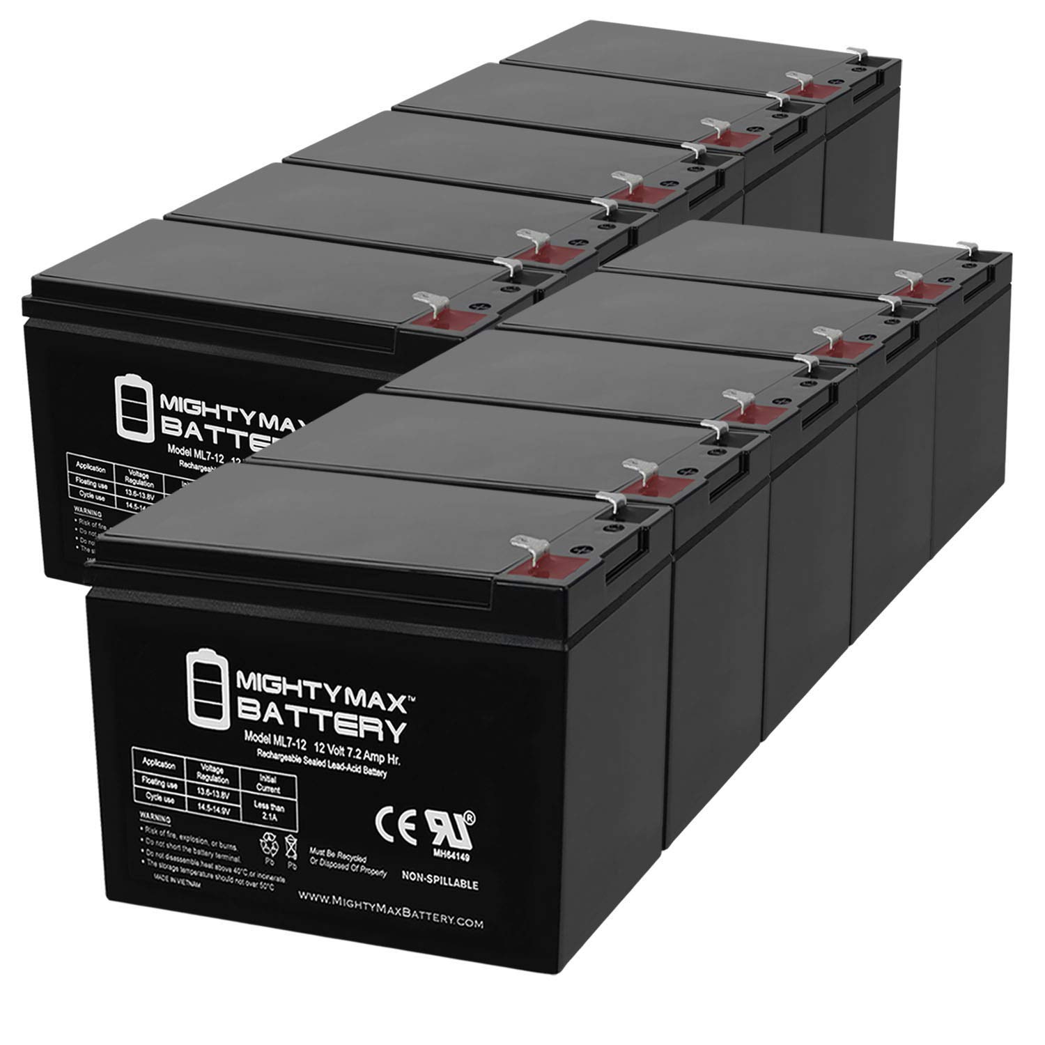 Mighty Max 12V 7Ah Sealed Lead Acid Battery Replacement for Emerson Liebert AU1000-10 UPS - Backup Power Supply for Home Office, Security Systems & Emergency Lighting