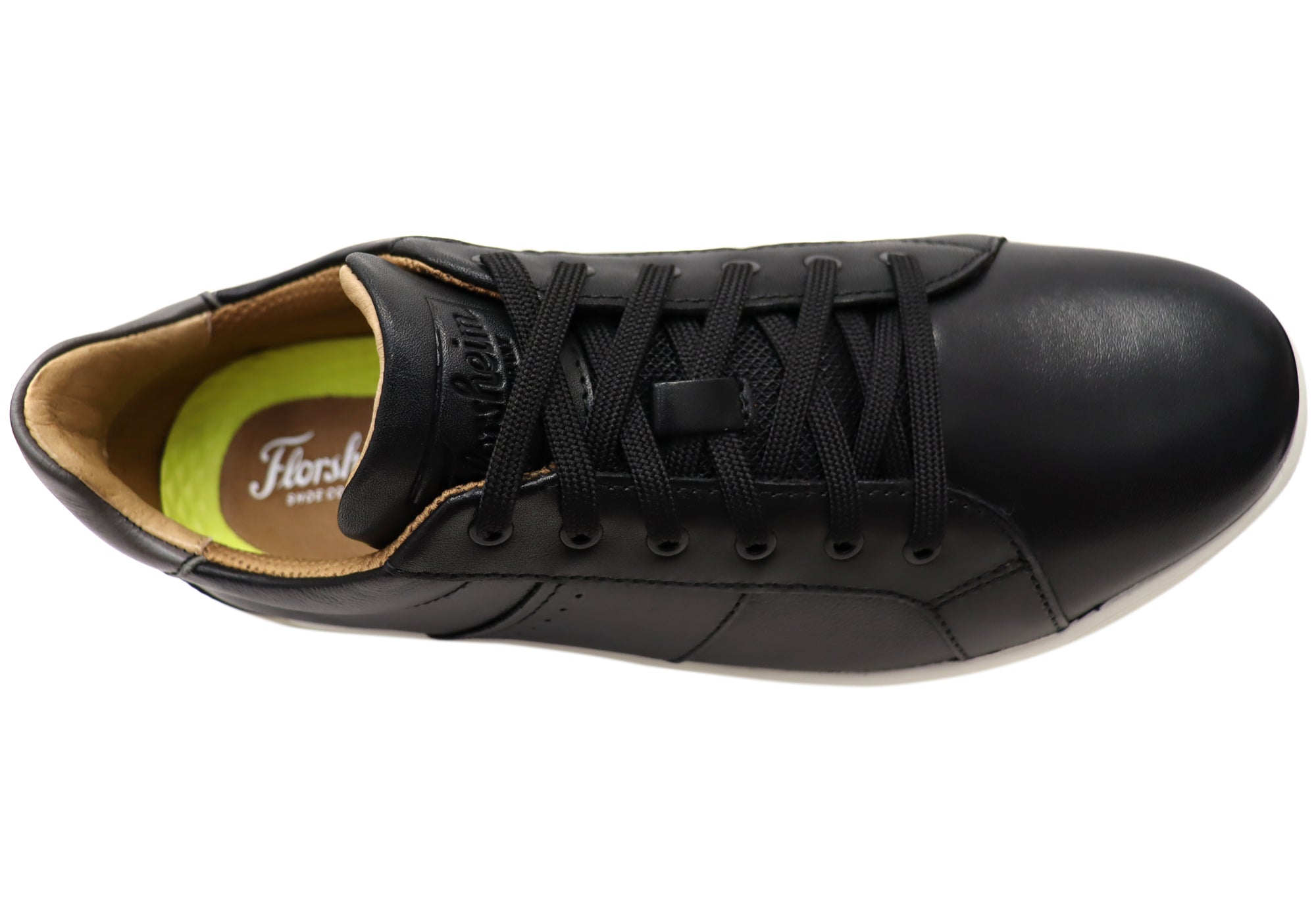 Florsheim Men's Leather EE Extra Wide Crossover Lace-Up Toe Sneakers - Comfortable Wide Width Shoes for Work, Walking & Casual Wear