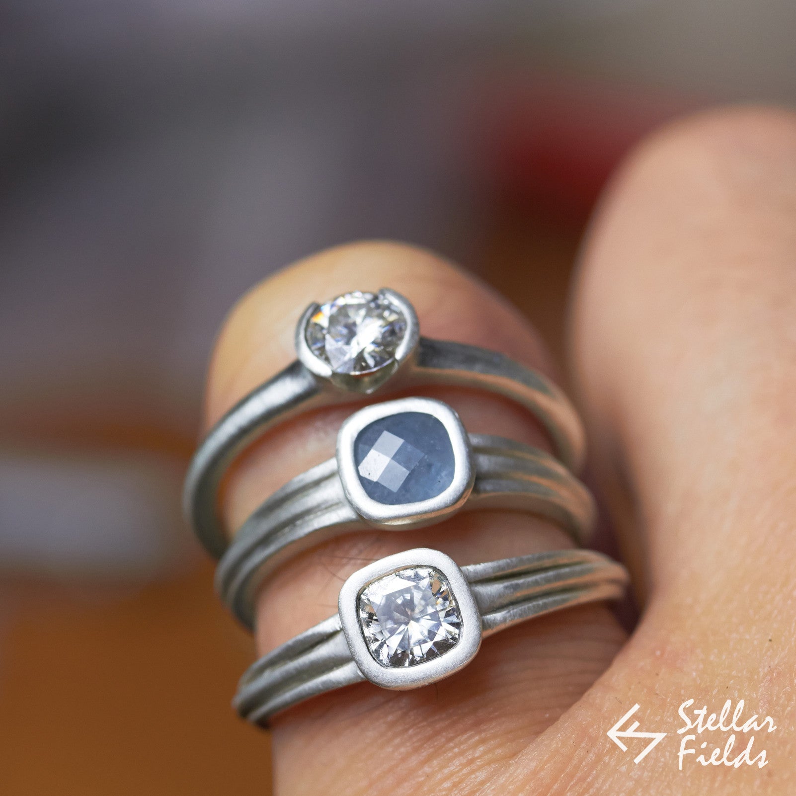 Exquisite Bezel Set Cushion Cut Blue Sapphire Engagement Ring for Women - Perfect for Proposals, Anniversaries & Special Occasions