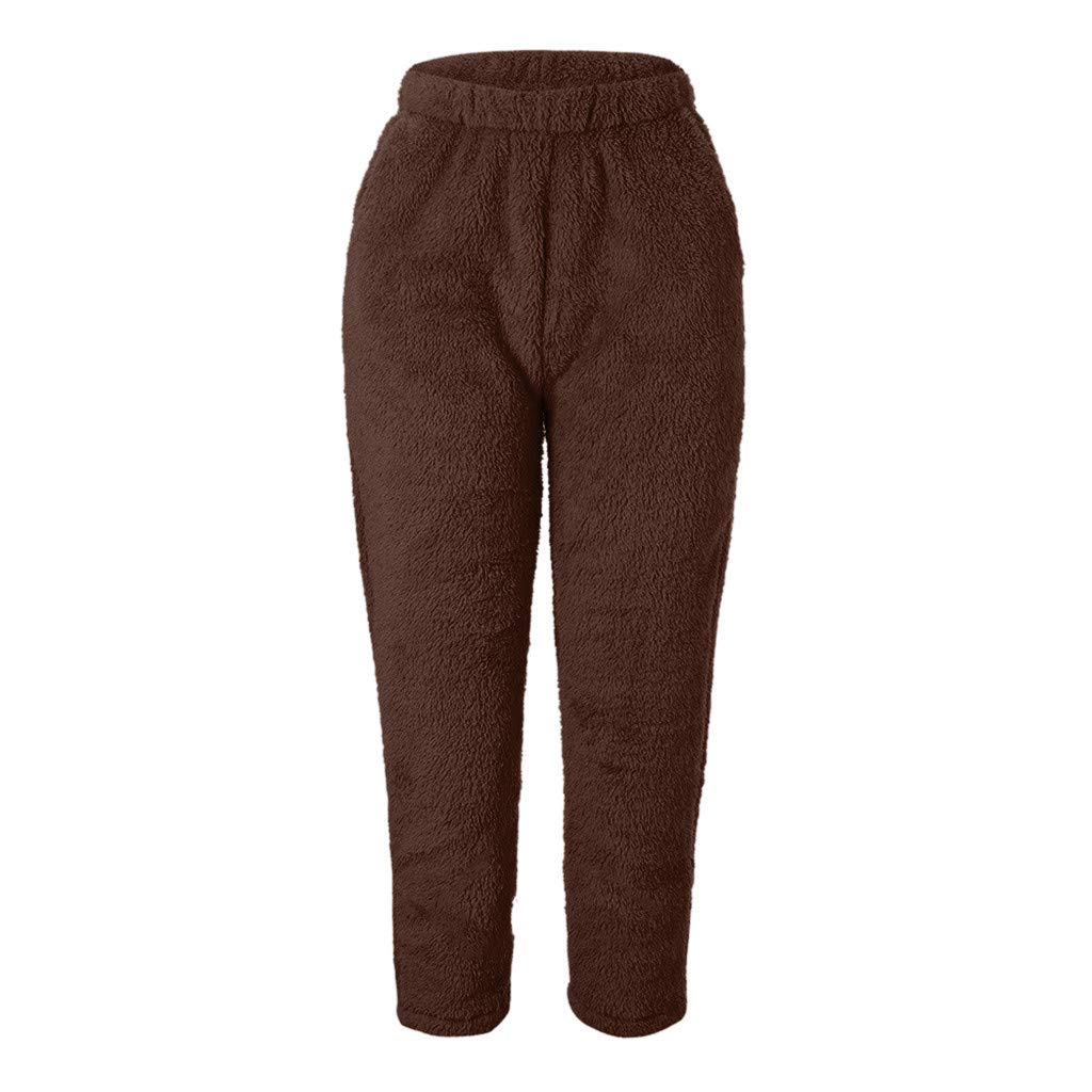Franterd Women's Fluffy Fleece-Lined Leggings - Warm Plush Winter Pants for Yoga, Running & Lounge Wear - Cozy Thermal Workout Tights for Cold Weather