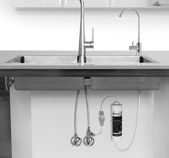 Puretec IL UB Inline Undersink Water Filtration System with Chrome Faucet - 1.9 LPM Flow Rate | Under Sink Water Filter for Clean Drinking Water | Perfect for Kitchen, RV & Office Use