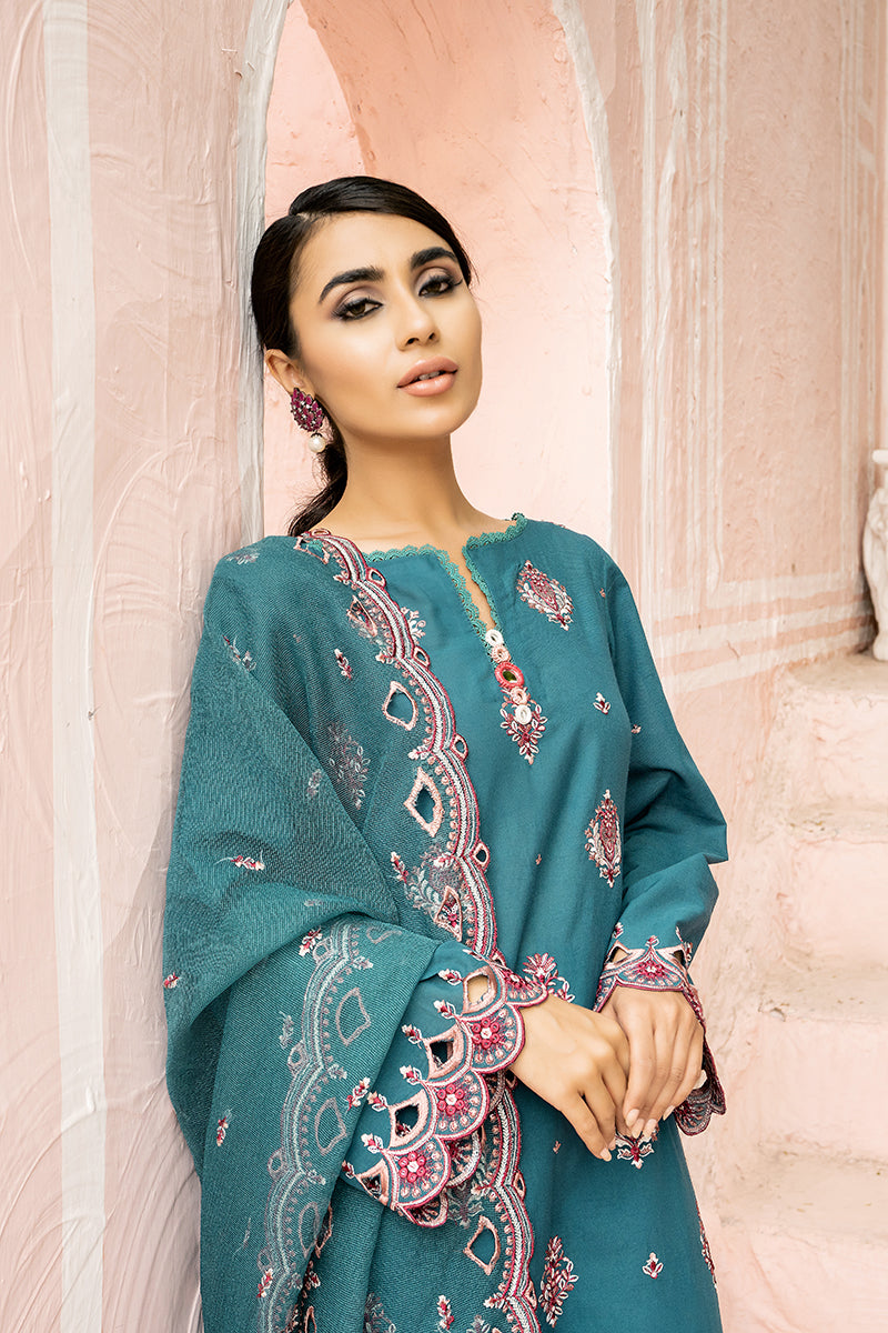 HARBOR CAMEO Embroidered Lawn 3-Piece Set - Elegant Floral Design for Summer Dresses, Tops & Skirts | Perfect for Casual Outings, Beach Wear & Special Occasions