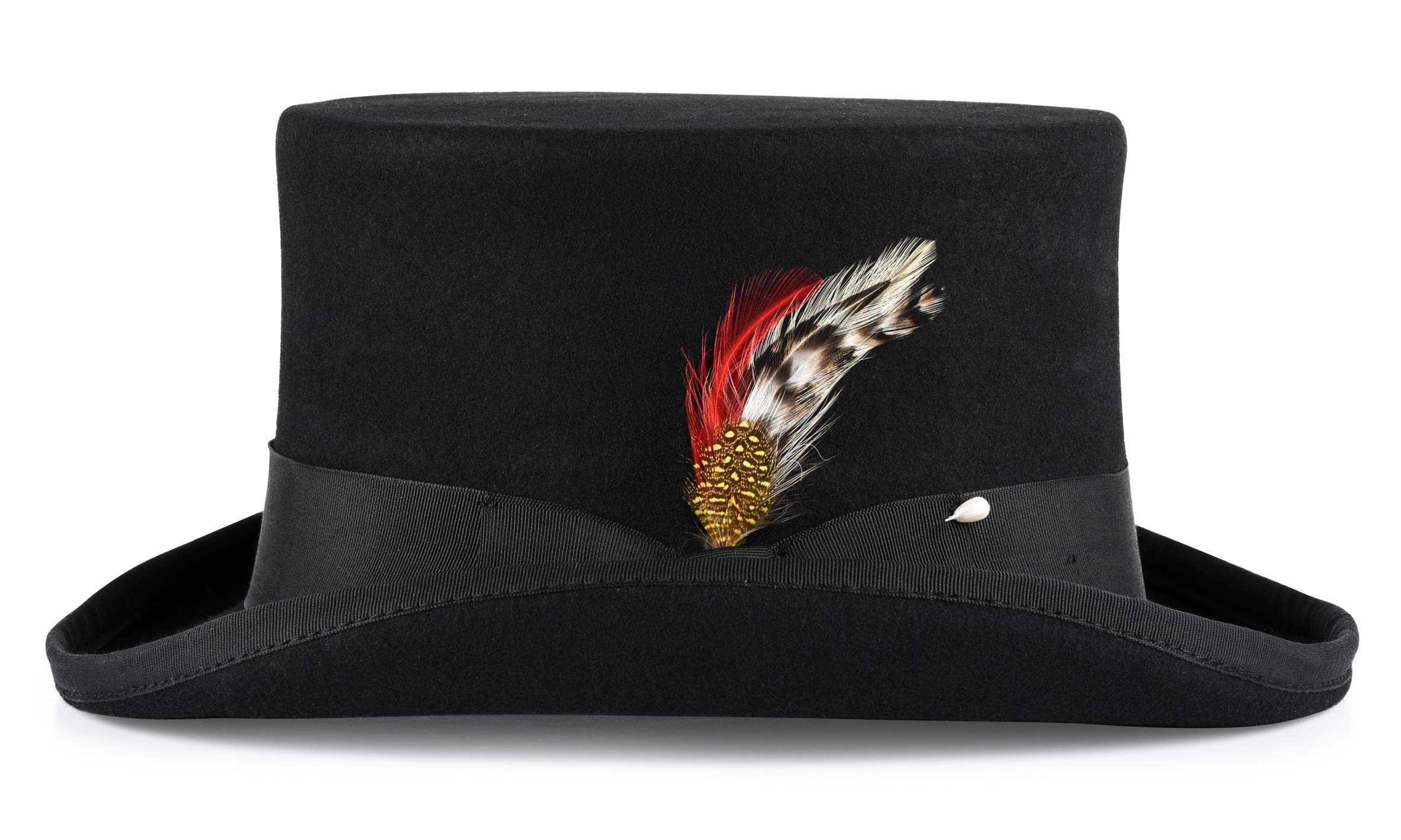 Stylish Black Top Hat for Men - Victorian & Stovepipe Design - Premium Felt Tuxedo Costume Hat | Perfect for Weddings, Halloween, Cosplay & Formal Events