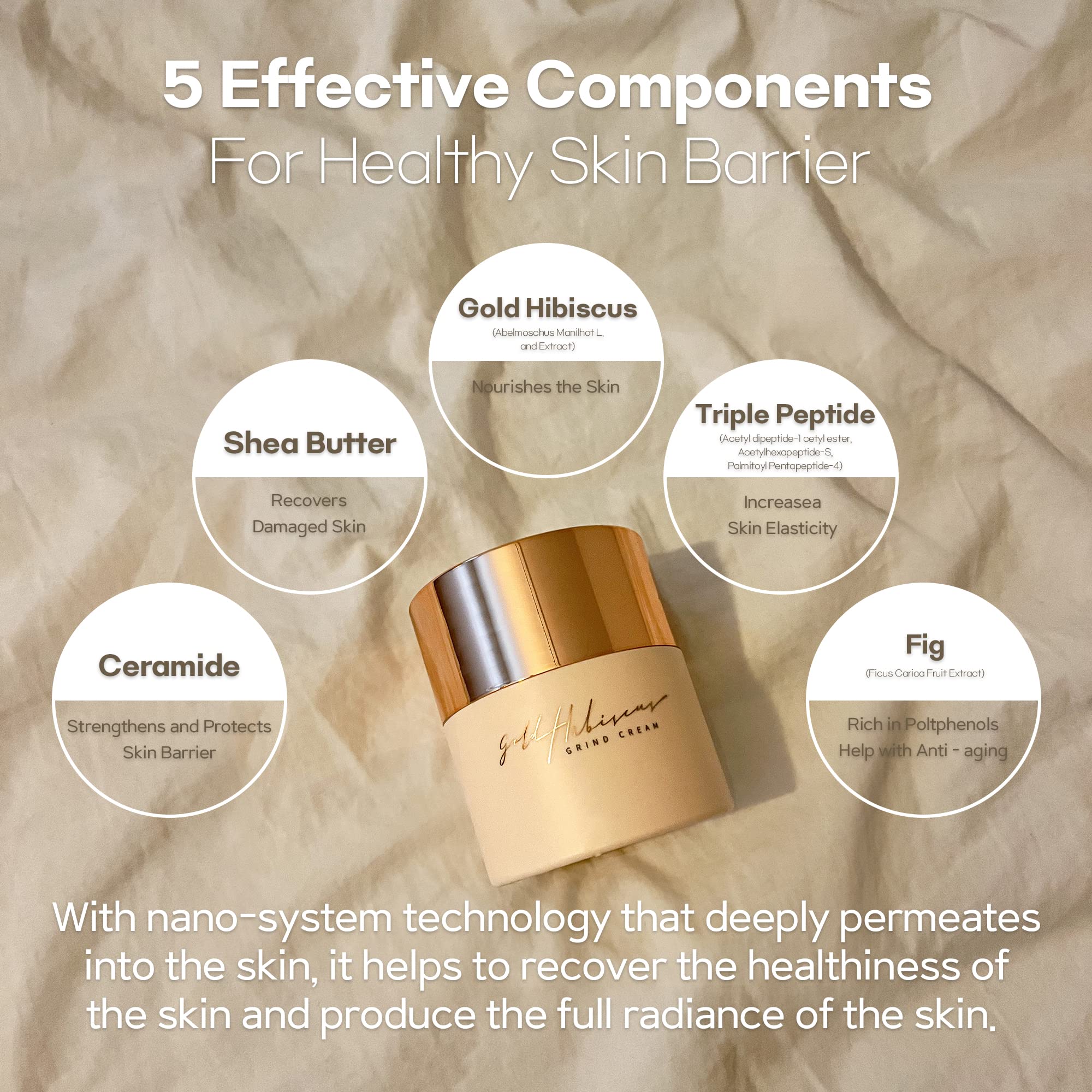 Gold Hibiscus Nourishing Face Cream – Deep Hydration with Plant-Based Collagen | Korean Skincare Moisturizer for Dry Skin | Vegan & Cruelty-Free Farm-to-Face Formula (1.58 Oz) | Perfect for Nighttime Routine & Daily Hydration Boost