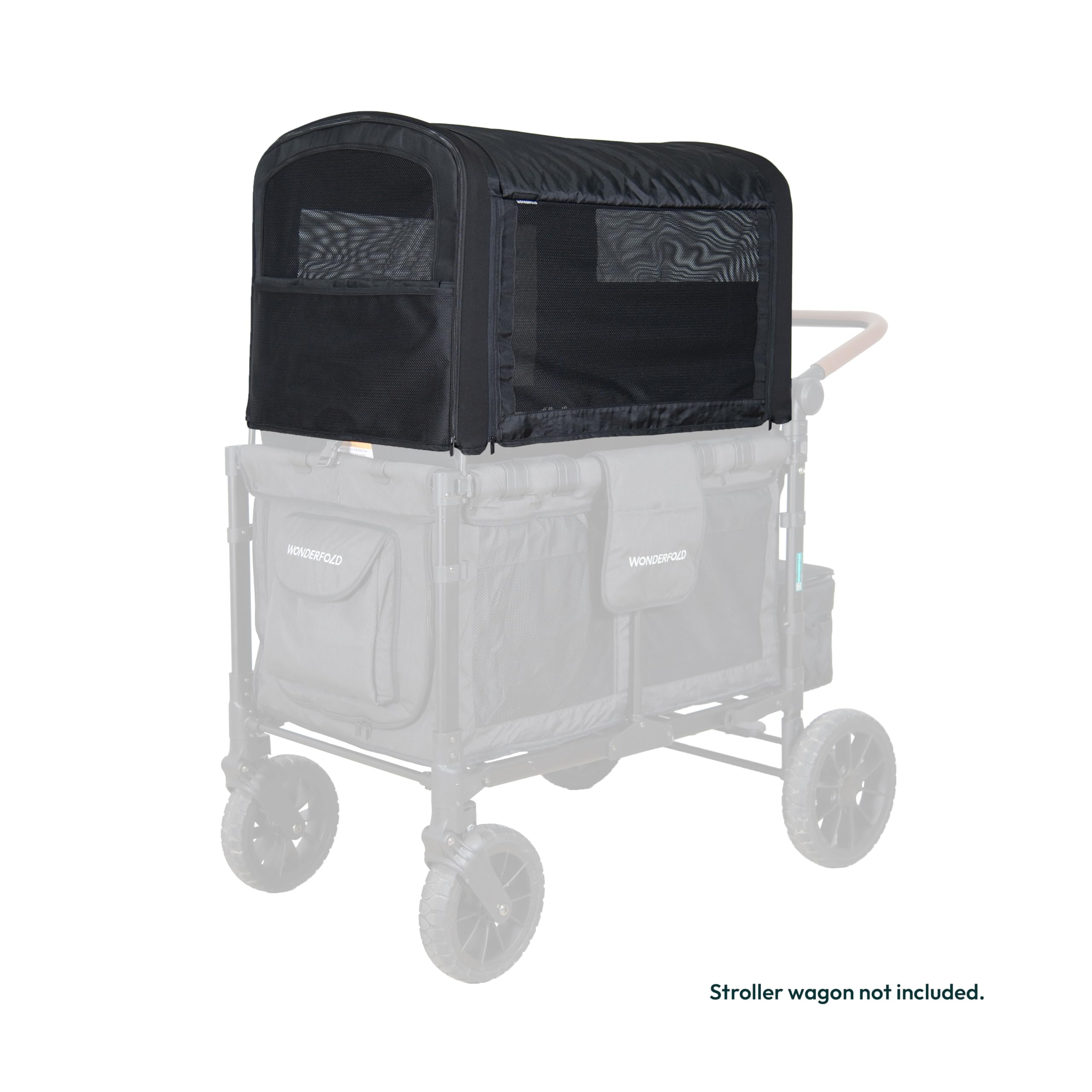 Wonderfold W2 Elite/Luxe Stroller Wagon Canopy - Removable Front & Back, Mesh Sides, Adjustable Panels with Storage Pockets | Perfect for Outdoor Adventures, Beach Trips, and Family Outings