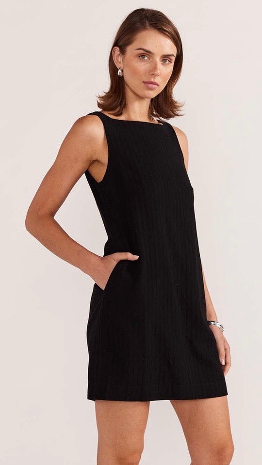 Ember Mini Dress for Women - Sexy Black Bodycon Dress for Night Out, Party, Date Night - Slim Fit Short Sleeve Clubwear