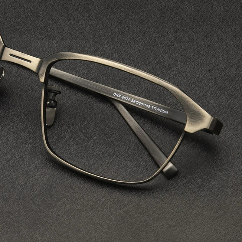 Stylish Black Unisex Titanium Full Rim Square Eyeglasses 49024 - Perfect for Work, Reading & Fashion Accessories