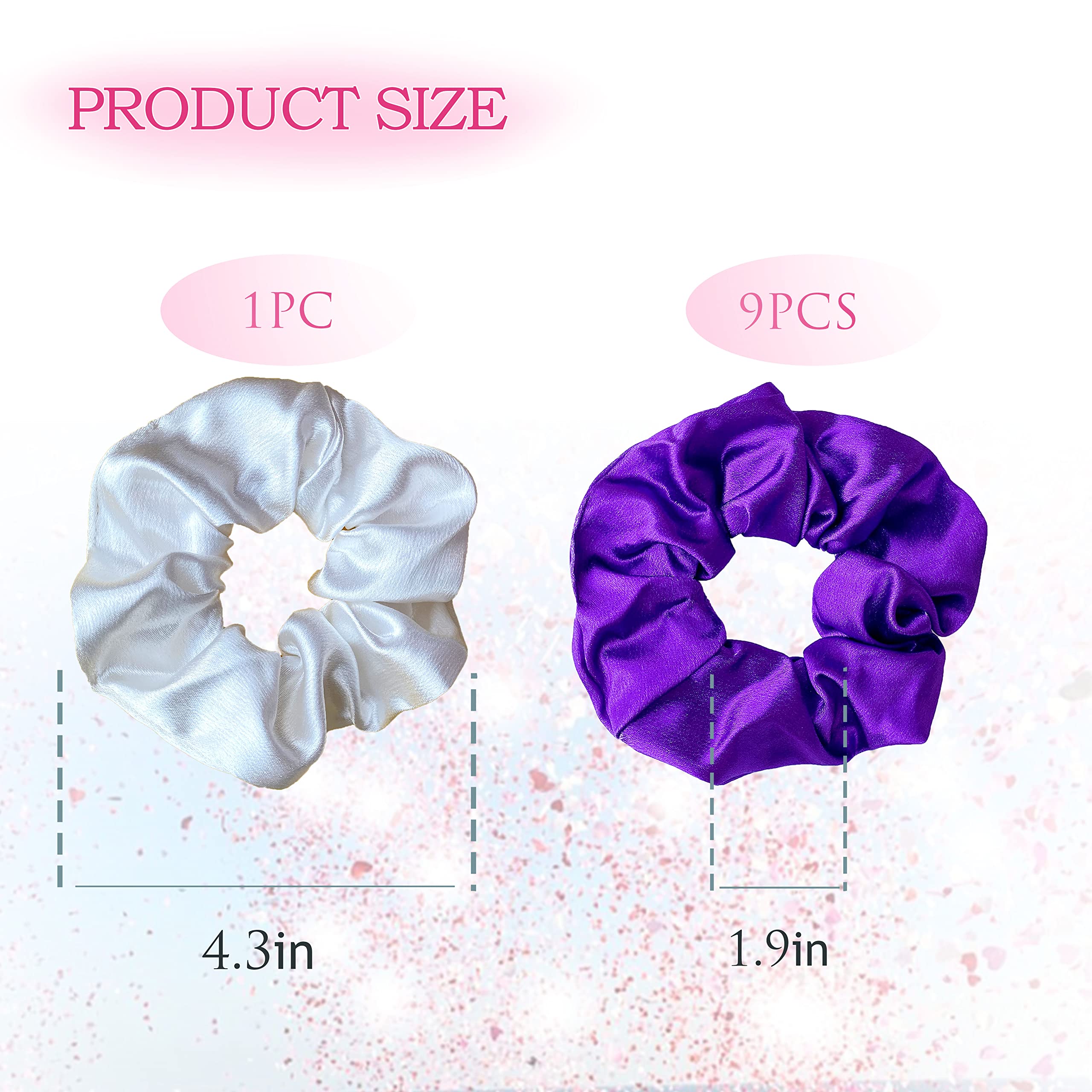 LADY&HOME Bridesmaids Scrunchies - 10 Pack Purple Soft Fabric Hair Ties, Breathable & Lightweight for Bachelorette Party, Wedding, Bridal Shower - Perfect for Bridesmaid Gifts & Special Occasions