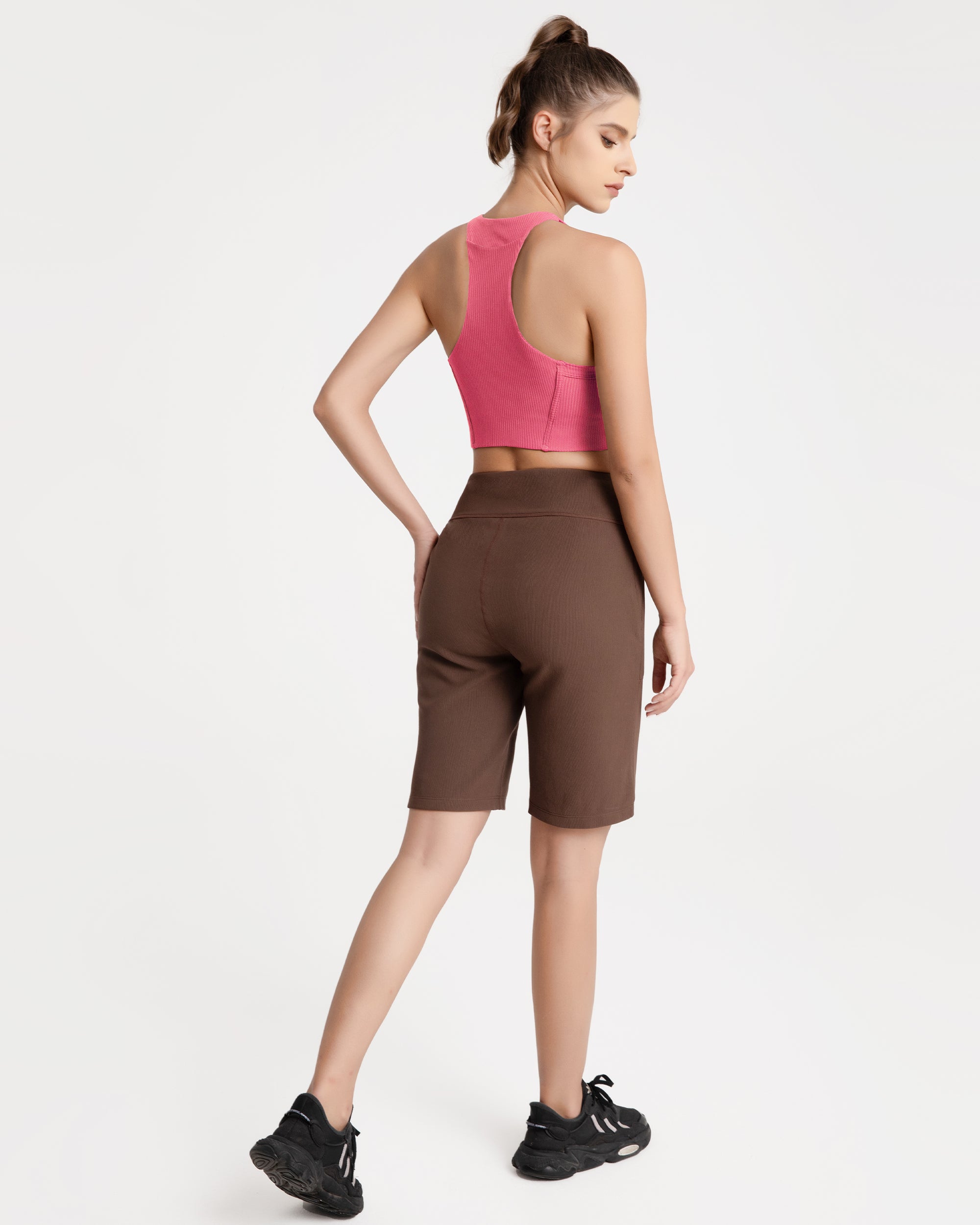 High Support Ribbed Sports Bra for Women - Comfortable Workout Top for Running, Yoga & Gym - 232506