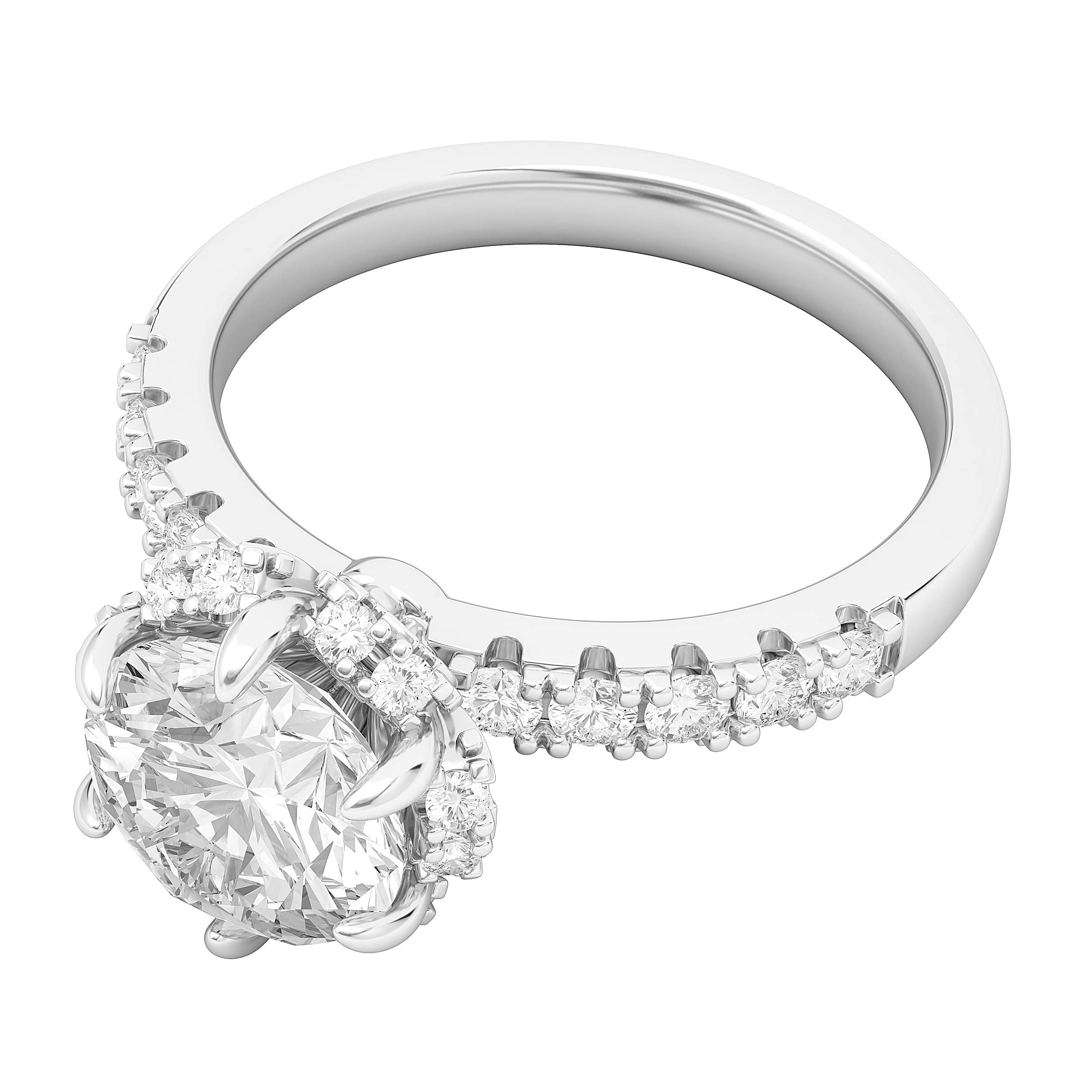 Sterling Silver Flower Halo 2CT Simulated Diamond or Genuine Moissanite Engagement Ring for Women - Perfect for Wedding, Proposal, Anniversary & Valentine's Day Gift