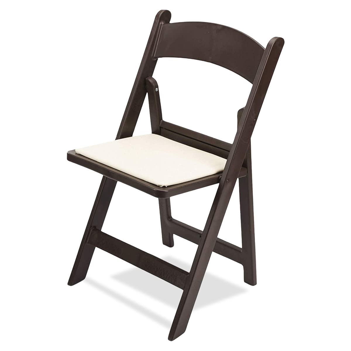 EventStable Titan PRO Resin Folding Chairs 4-Pack - Heavy Duty Dark Brown Vinyl Padded Seats for Indoor & Outdoor Use - Lightweight Portable Chairs for Weddings, Parties, Events, Camping, and Backyard Gatherings