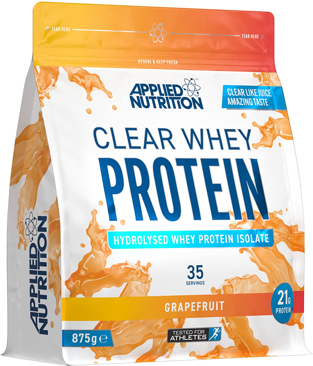 Applied Nutrition Clear Whey Isolate Protein Powder - 875g (35 Servings) | Low-Calorie Post-Workout Recovery & Muscle Building Supplement for Athletes & Fitness Enthusiasts