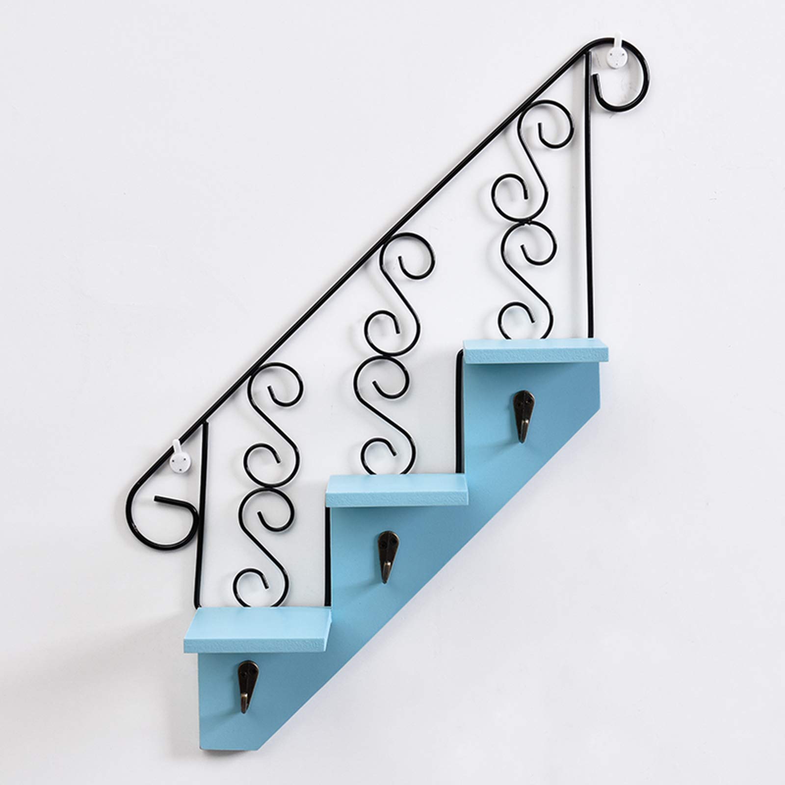 Modern Ladder-Shaped Floating Wall Shelf for Kids Room - White, Pink, Green, Blue, Yellow - Creative Decorative Storage Solution for Toys, Books & Room Decor