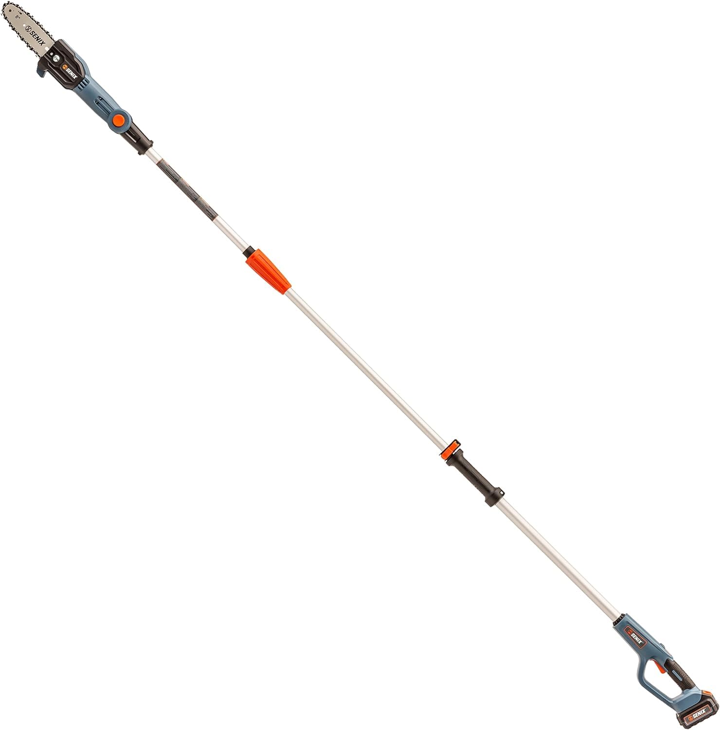 SENIX X2 20V Max 8-Inch Cordless Brushless Pole Saw - Battery Powered Chainsaw Tree Trimmer with 7.5ft Telescoping Handle & Articulating Head - Includes 5.0Ah Battery & Charger (CSPX2-M) - Perfect for Tree Trimming, Pruning, and Landscaping