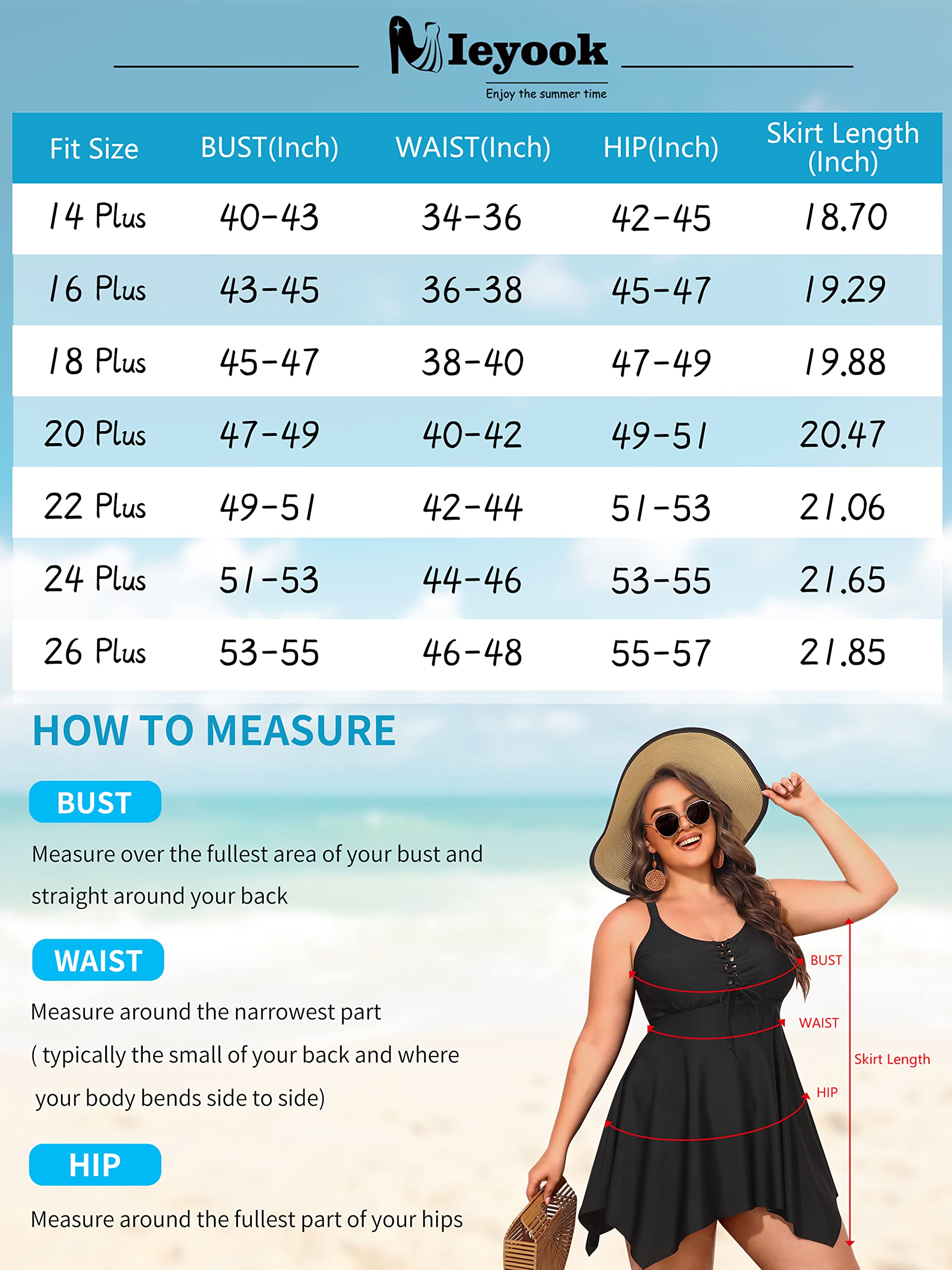 NIeyook Women's Plus Size Tankini Swimsuit 2024 - Two Piece Tummy Control Bathing Suit with Swim Shorts | High Waisted Swimwear for Curvy Women | Perfect for Beach Vacation, Pool Party & Summer Swimming