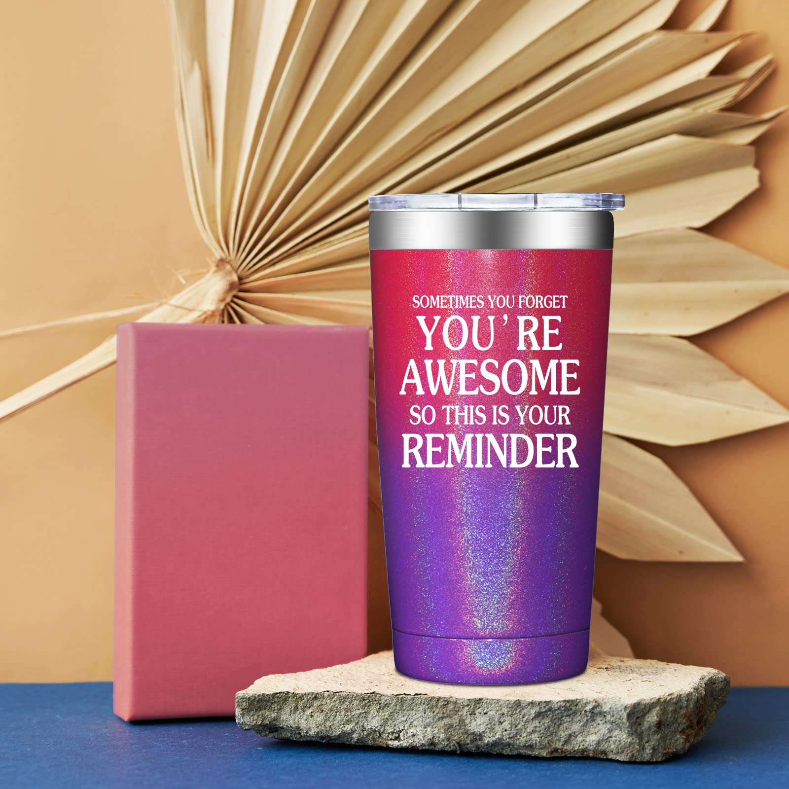 20oz Vacuum Insulated Tumbler - Inspirational Thank You Gifts for Women & Men, Funny Birthday Gifts for Coworkers, Daughter, Mom - Best Friend Gift Idea - Perfect for Office, Home, Travel & Outdoor Activities
