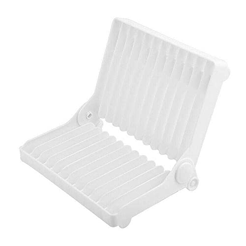 Foldable Dish Drying Rack for Kitchen - Space Saving Plate & Bowl Drain Holder Stand, Utensil Organizer with Storage Shelf | Perfect for Small Kitchens, Countertop Organization & Dish Drying
