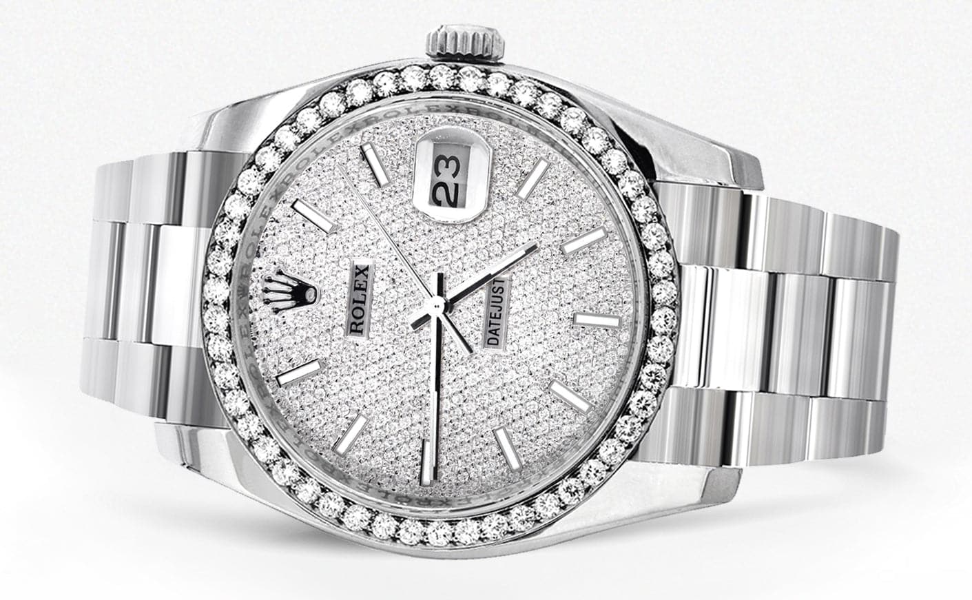 Rolex Datejust 36mm Men's Watch 116200 - Full Diamond Dial, Oyster Bracelet - Luxury Dress Watch for Business & Formal Occasions