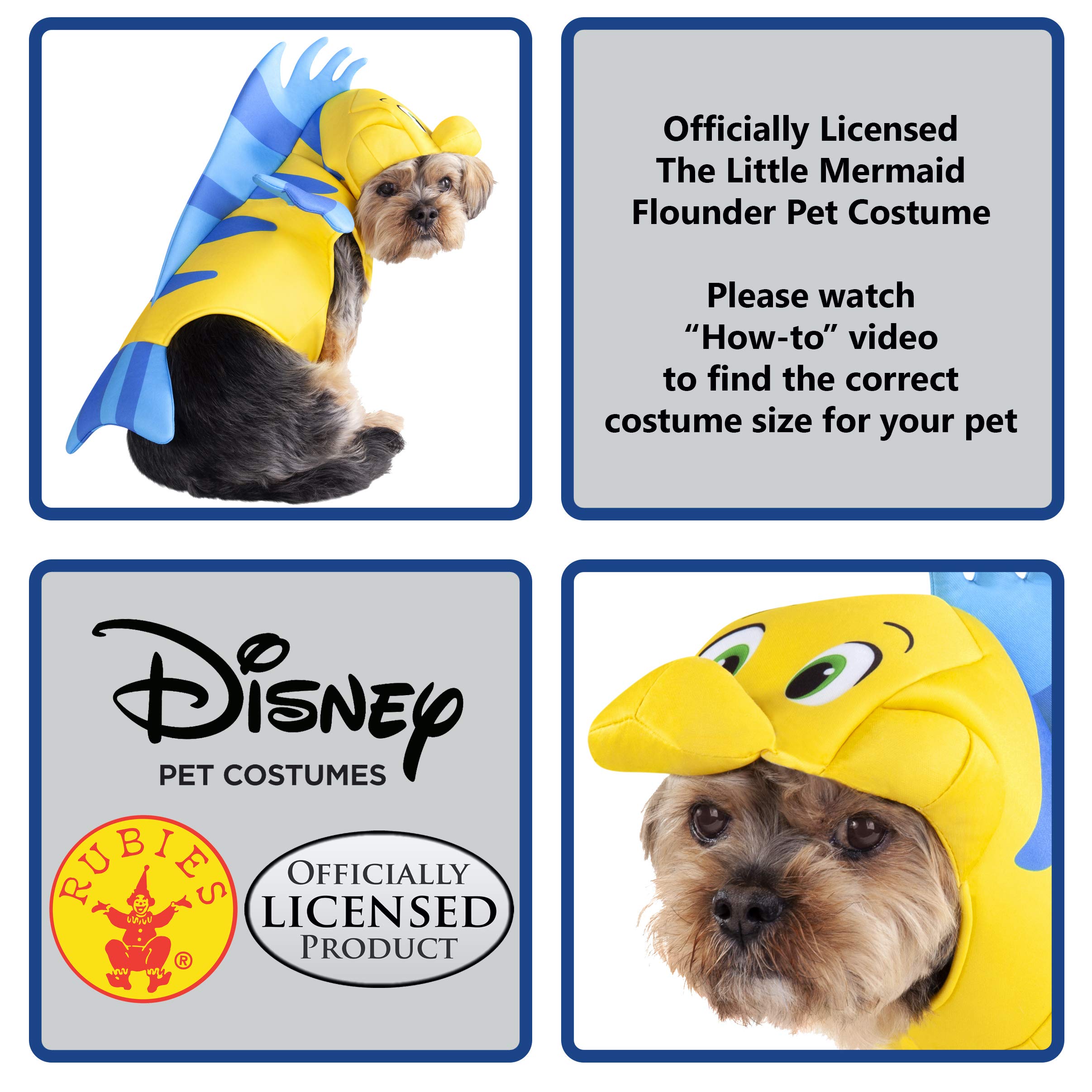 Disney Little Mermaid Flounder Pet Costume for Dogs - XL Size, Perfect for Halloween, Themed Parties & Cosplay Events - Cute Underwater Character Outfit for Your Furry Friend