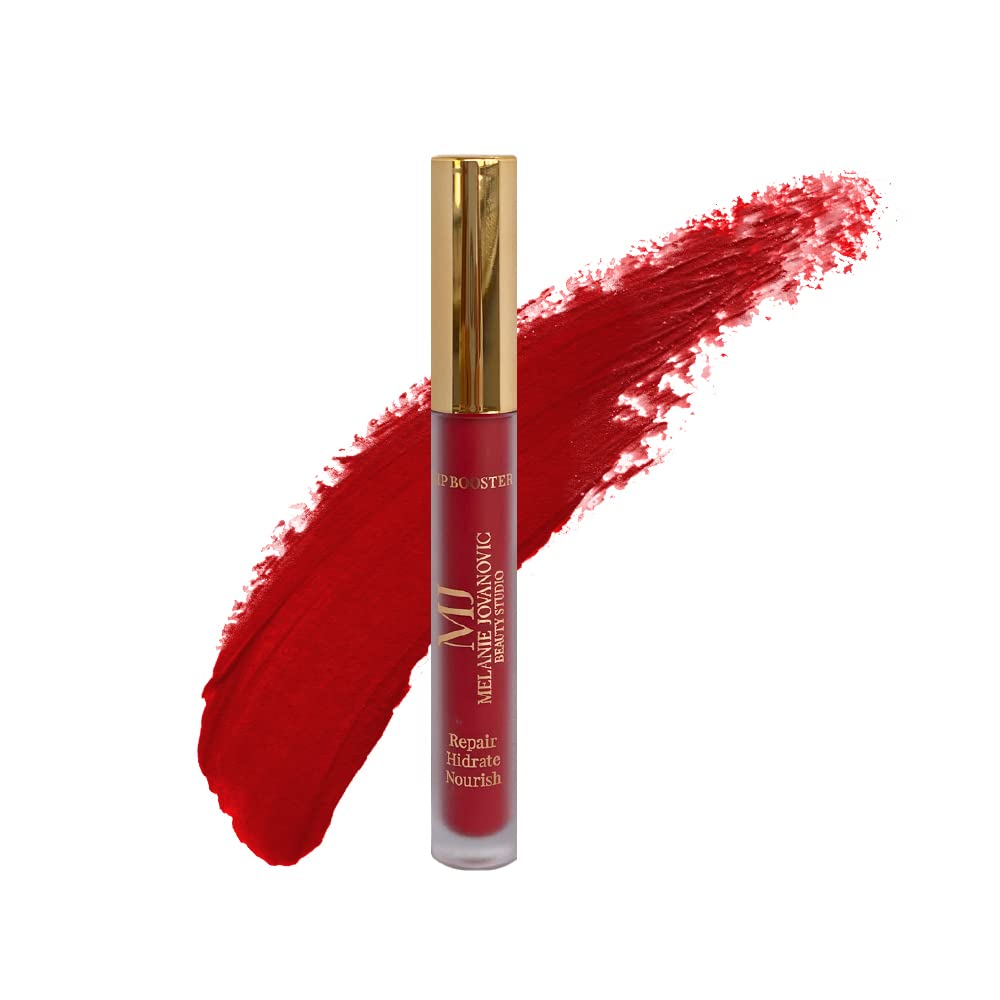 **Mela Beauty Studio Matte Lip Booster - Hyaluronic Acid, Collagen & Oligopeptides Lipstick for 12-Hour Hydration & Smoothing | Professional Makeup for Dry Lips | Perfect for Daily Wear, Parties & Special Events**