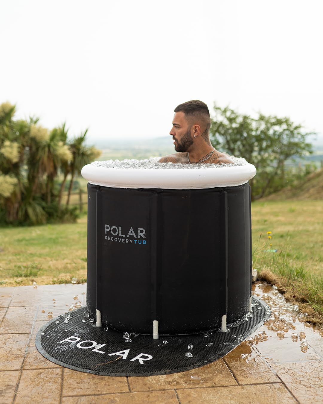 Ice Bath Recovery Bundle - Cold Plunge Tub with Non-Slip Mat | Portable Ice Bath Kit for Athletes & Fitness Recovery | Perfect for Post-Workout, Muscle Therapy & Cryotherapy at Home