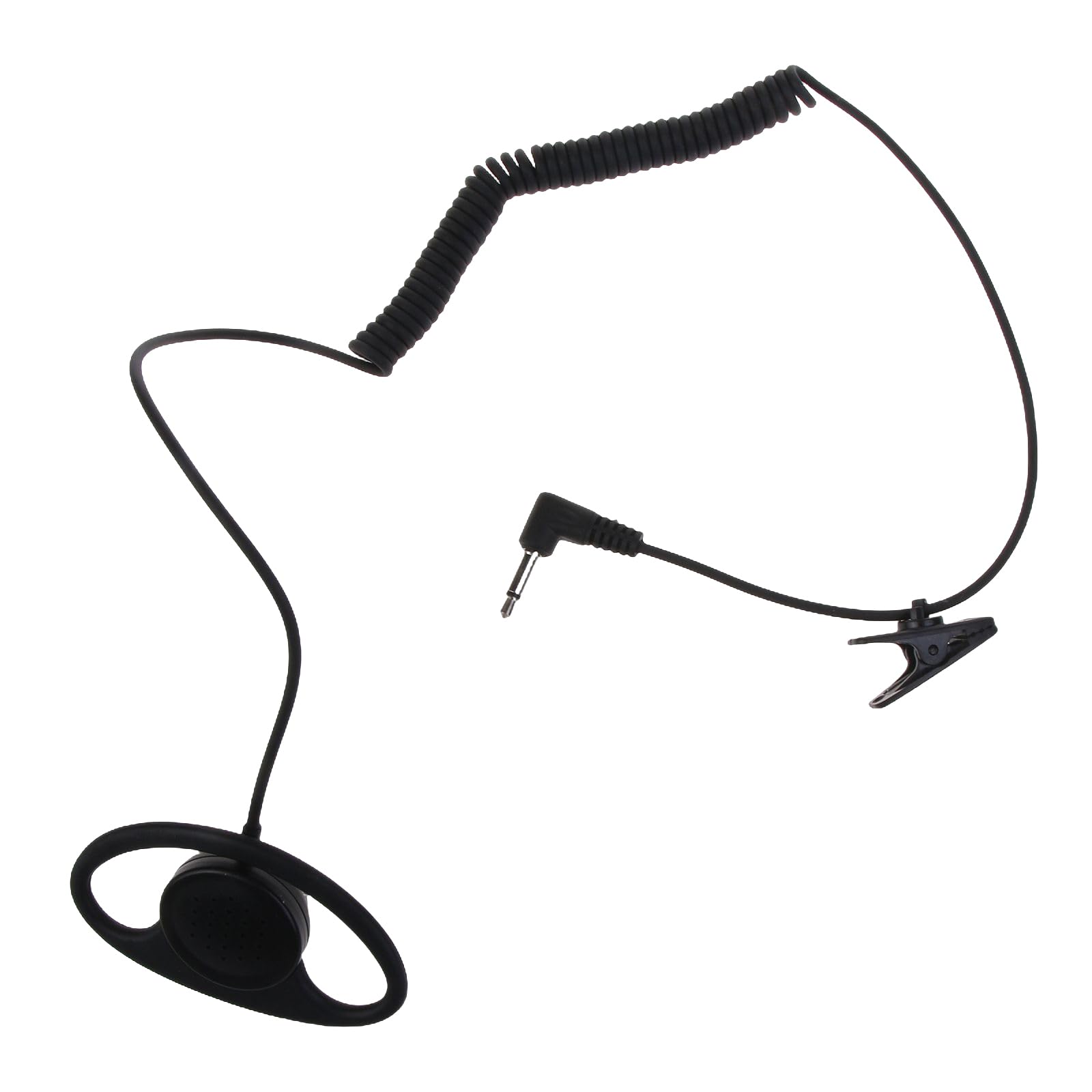 Yuly 3.5mm D-Shape Receive Only Headset - ABS & Metal Walkie-Talkie Earphone with 55cm Cable for Two-Way Radios, Security, and Dispatch Communication | Perfect for Security Guards, Event Staff & Warehouse Workers