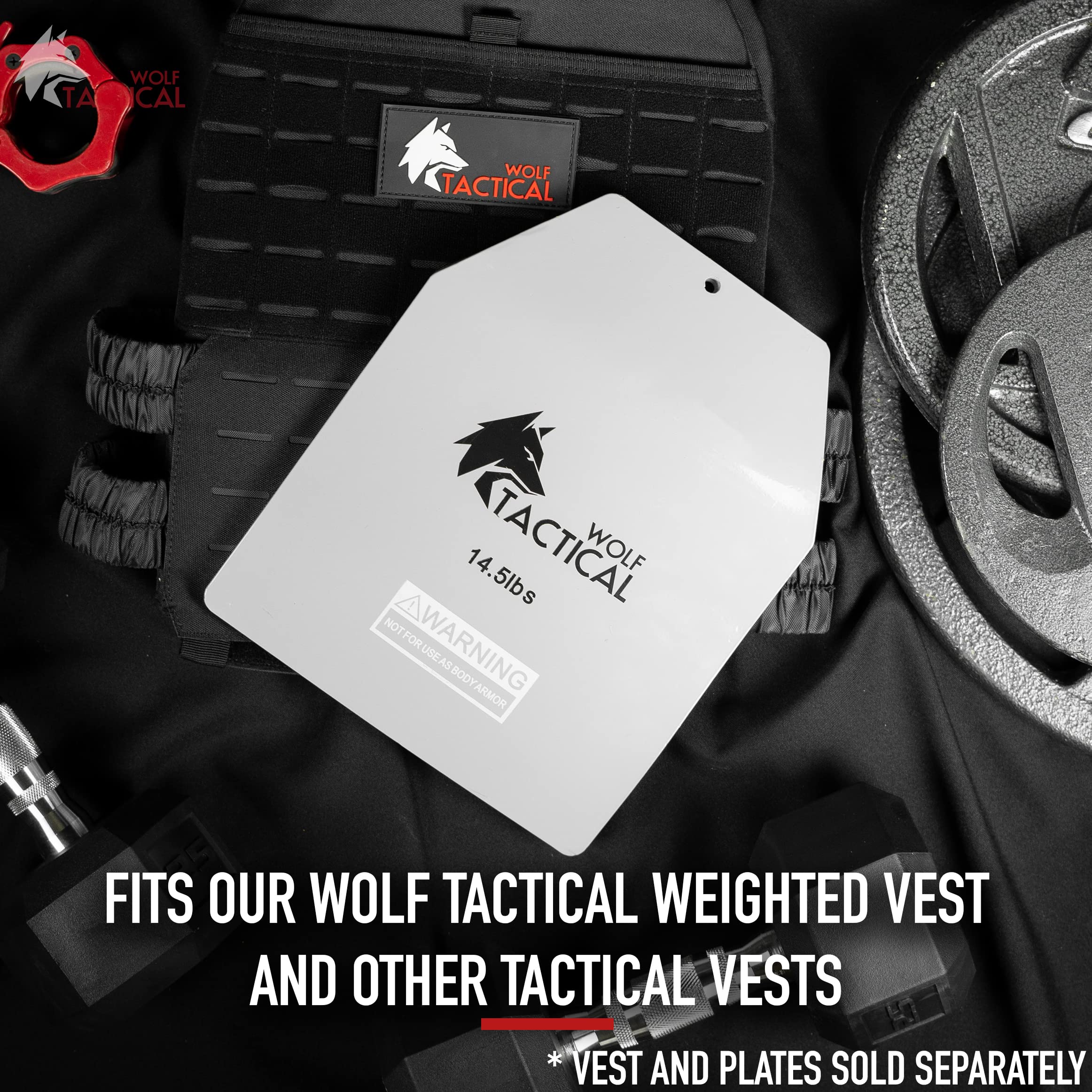 WOLF TACTICAL Curved Weight Vest Plates – 5.75LB/8.75LB/14.5LB Pairs – Ergonomic Contoured Design for CrossFit, Strength Training & Running – Perfect for WODs, HIIT Workouts & Military Fitness Training