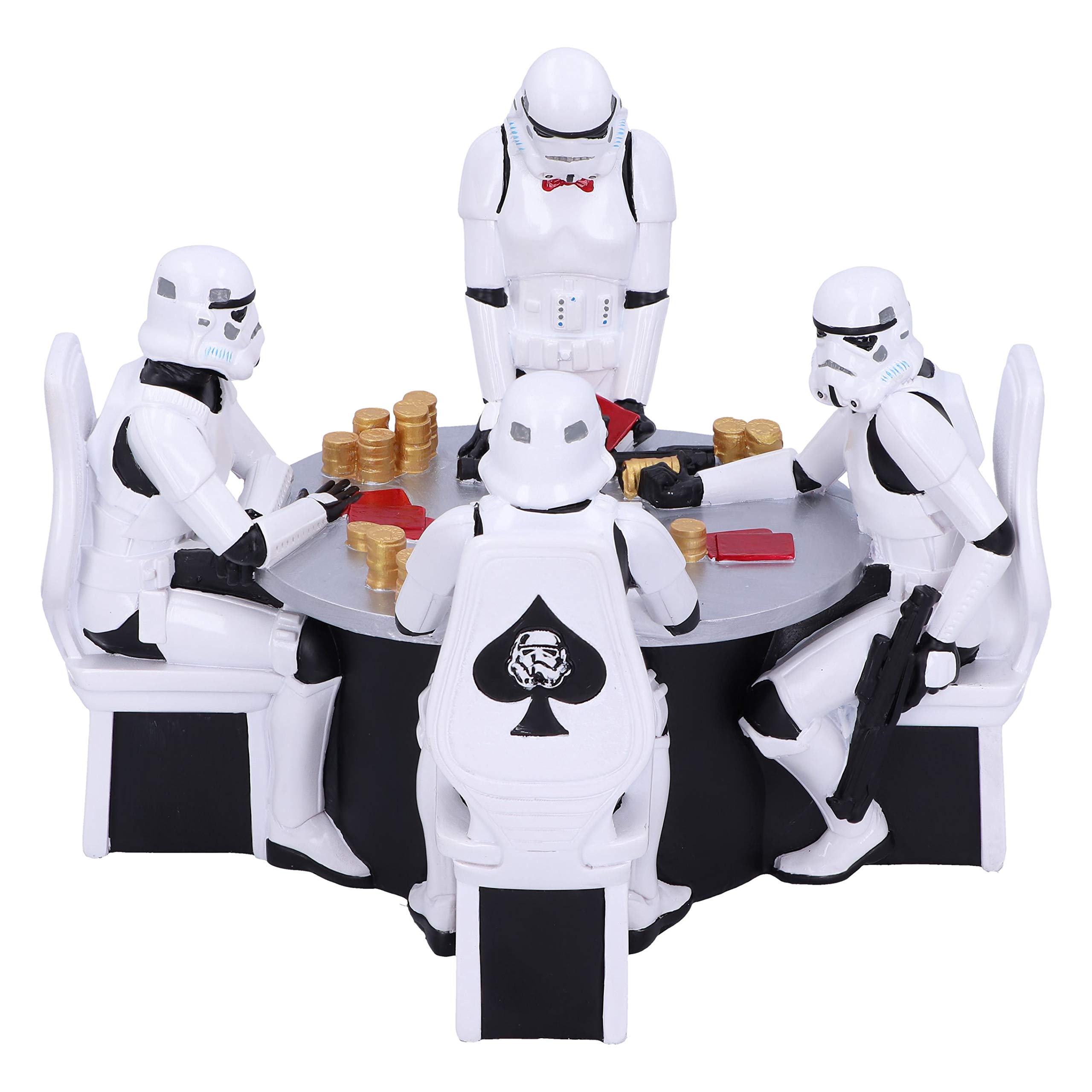 Original Stormtrooper Poker Face Gambling Figurine - Resin Collectible Statue (18.3cm/7.2in) - White Star Wars Decor for Home Office & Gaming Room Display