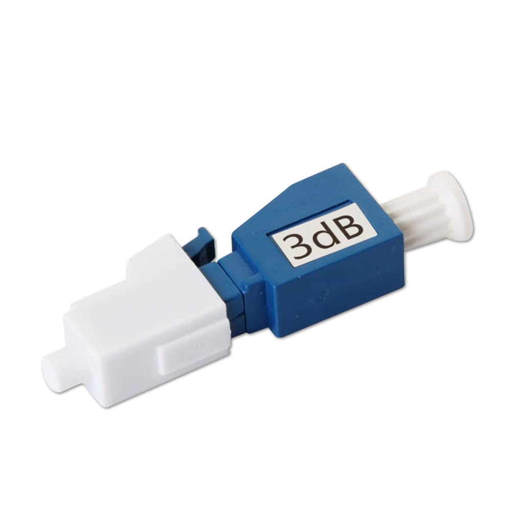 LC/UPC Fiber Optic Attenuator 50 Pack - 3dB Single-mode Fixed with dB Options (3, 5, 7, 10dB) for Network Signal Adjustment in Data Centers & Telecom Systems