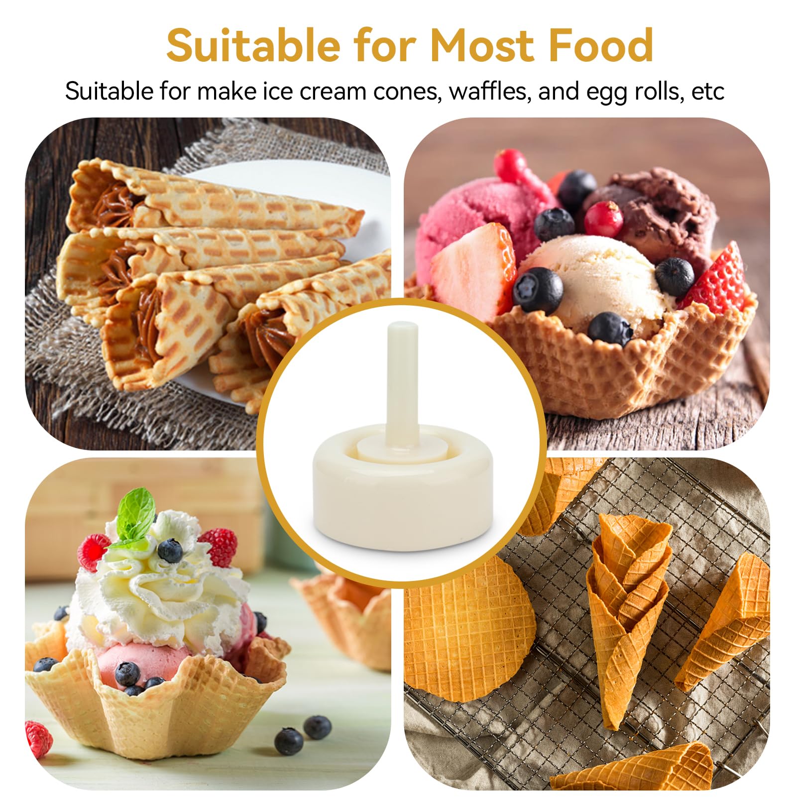 Premium Stainless Steel Cream Horn Molds & Waffle Cone Maker Kit - Professional Baking Tools for Pastry, Ice Cream Cones, Egg Rolls - Perfect for Home Kitchen & Bakery Business (DIY Dessert Making, Party Treats)