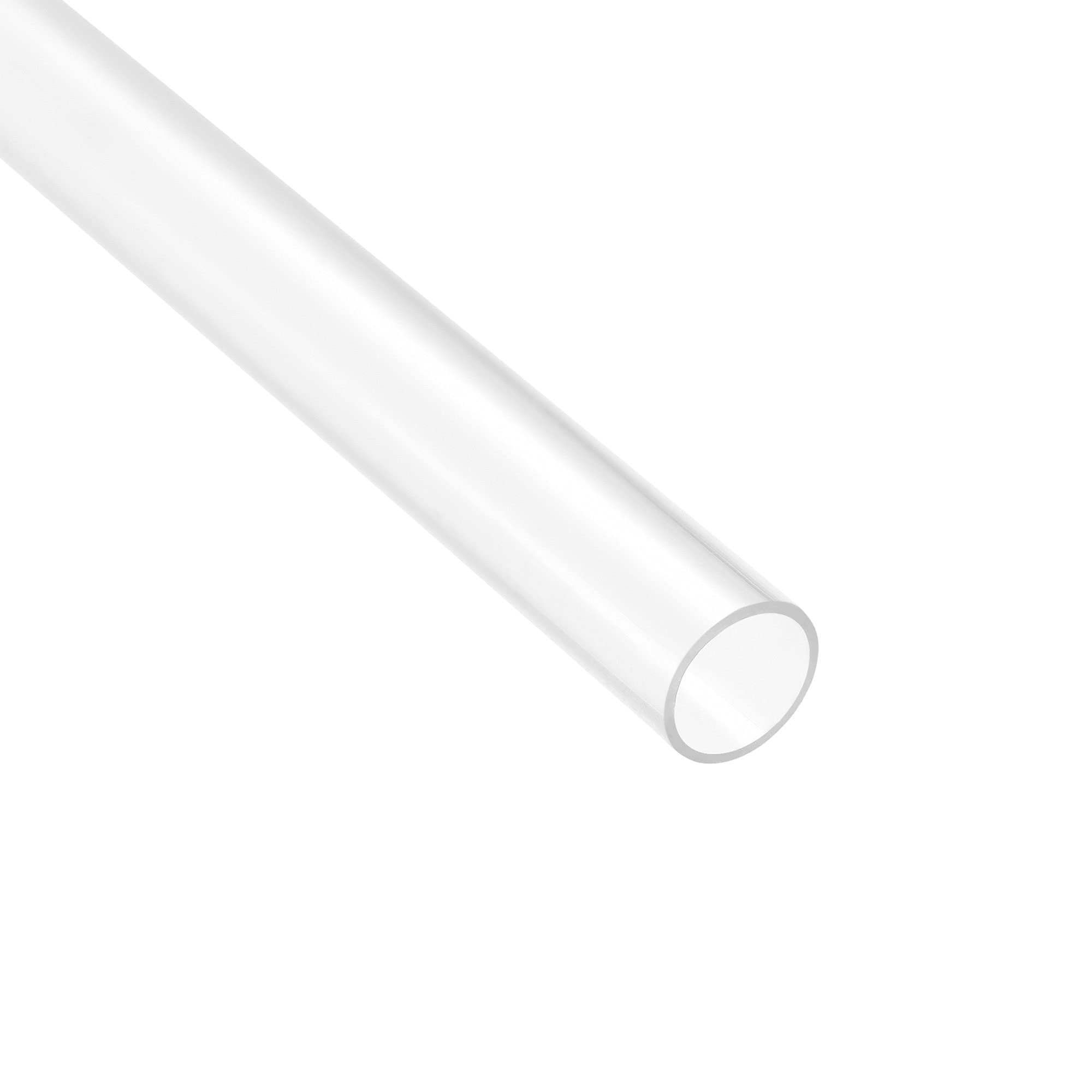 uxcell 6mmx8mmx200mm Clear Rigid Plastic Tubing with Black Lids - 2 Pack Transparent Storage Tubes for DIY Projects, Aquariums, and Craft Organizing