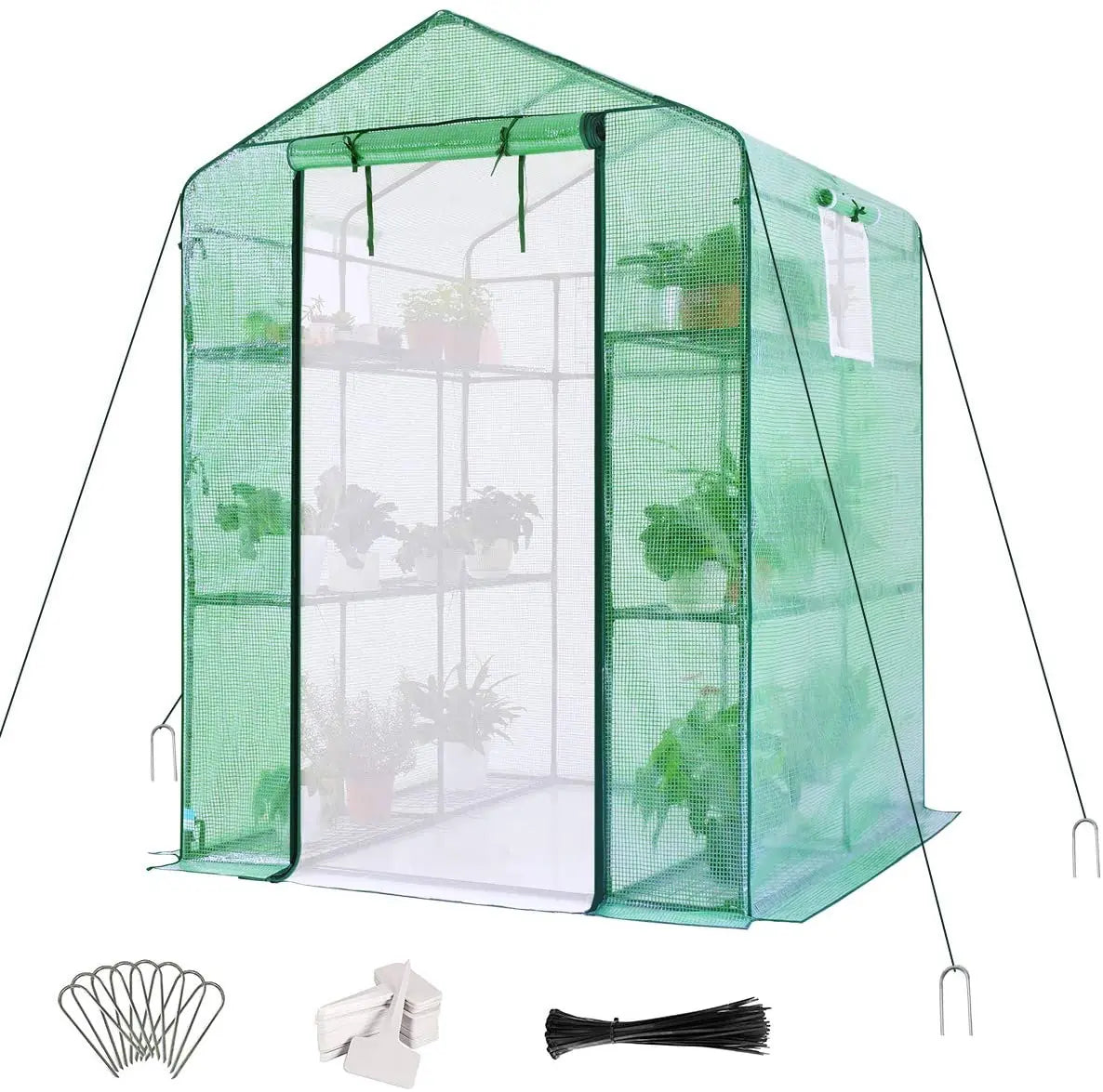 56x56x77 Walk-in Greenhouse for Plants - Portable Garden Greenhouse with Sturdy Frame & UV Protection - Perfect for Indoor/Outdoor Gardening, Seed Starting & Plant Protection