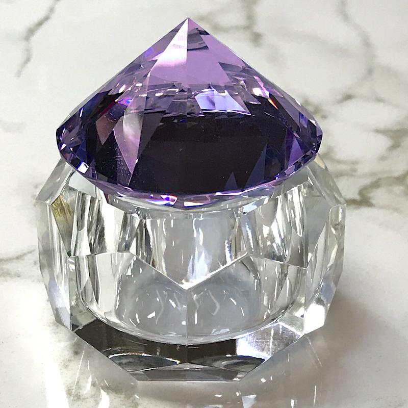 Premium 50ml Crystal Glass Jar with Diamond-Cut Stone - Perfect for Essential Oils, Perfume, and DIY Beauty Storage
