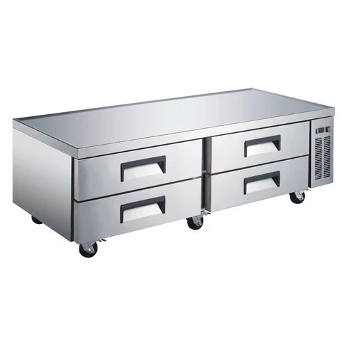 Commercial Stainless Steel Refrigerated Chef Base - 4 Drawer Coldline CB72 72 for Professional Kitchens, Restaurants & Food Prep Stations | NSF Certified Under Counter Fridge for Meat, Dairy & Produce Storage