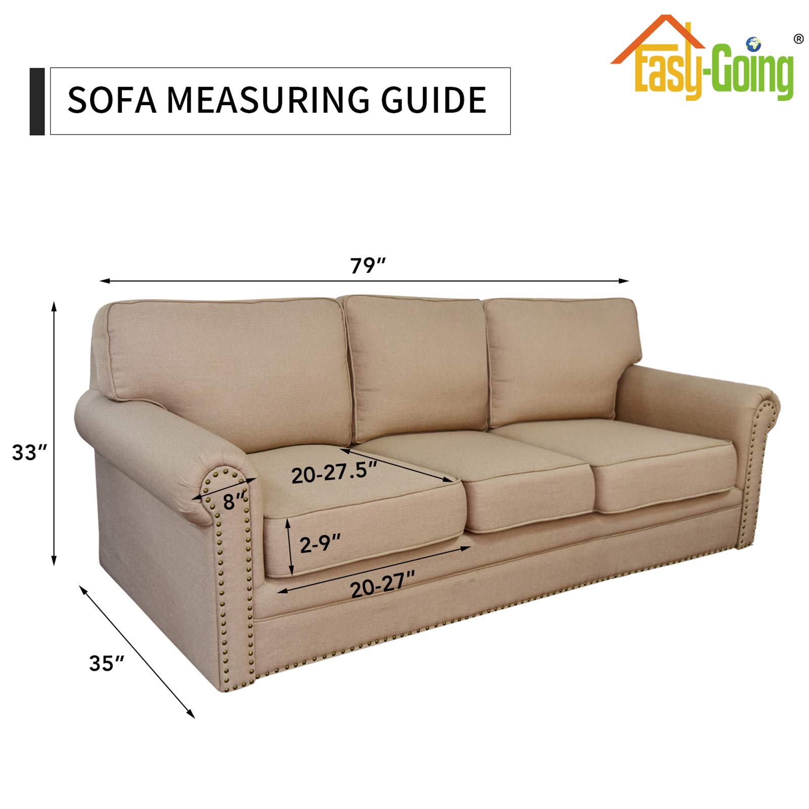 4-Piece Stretch Sofa Cover for Dogs - Washable Pet Furniture Protector with Elastic Jacquard Fabric - Fits 3-Cushion Couches (Light Gray) - Perfect for Pet Owners & Home Decor Protection