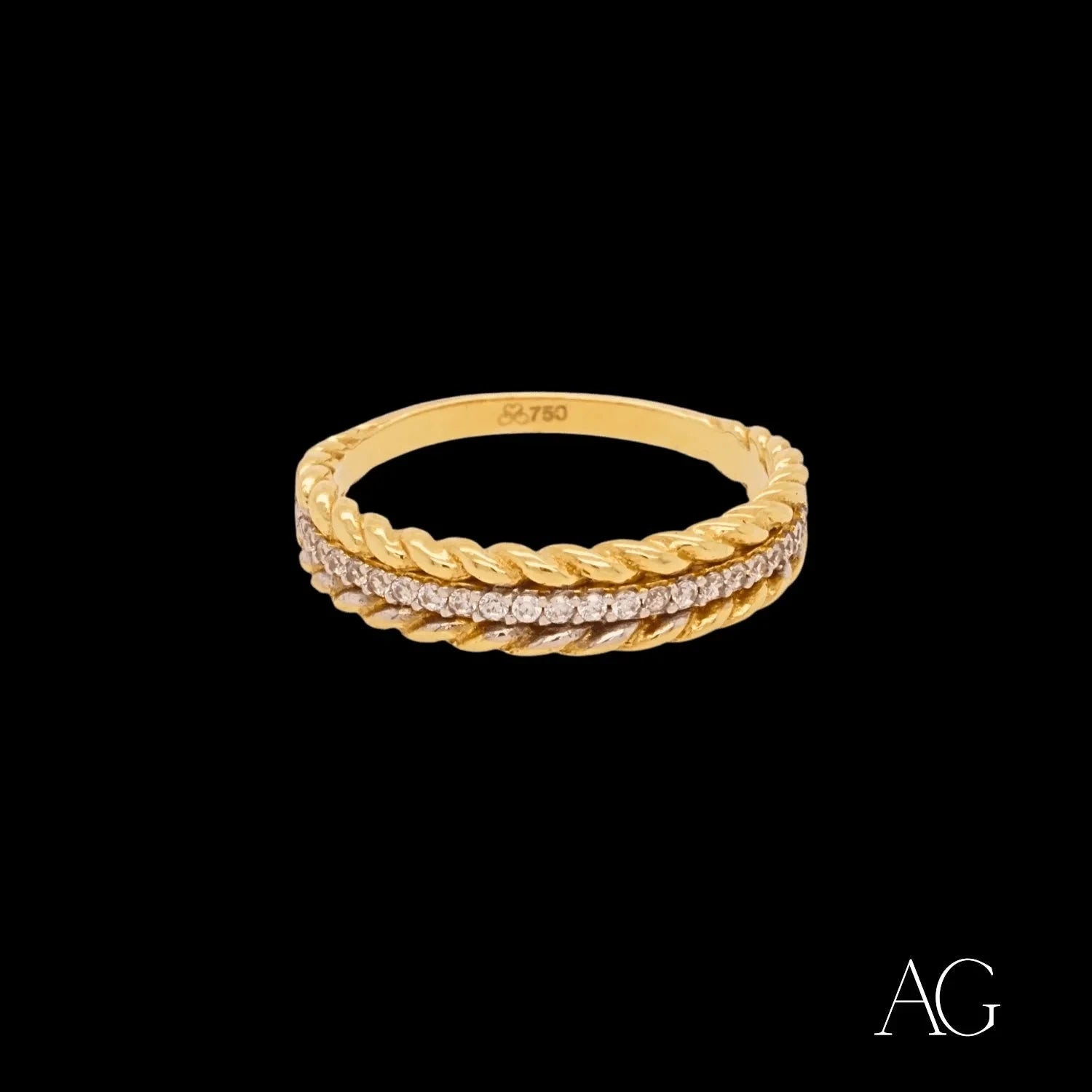 18K Gold Plated Wrap Ring with White CZ Stones - Elegant Stackable Jewelry for Women, Perfect for Weddings, Parties & Everyday Wear