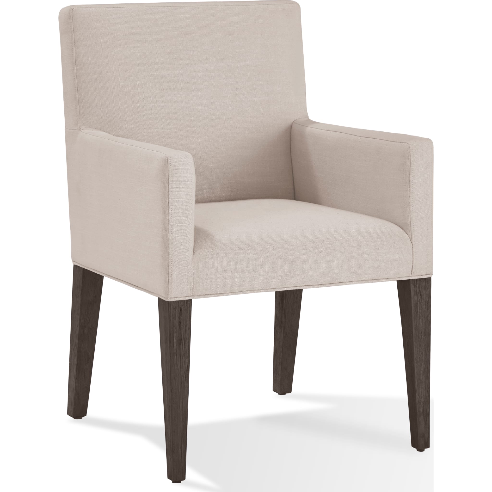 Modesto Upholstered Arm Chair - Comfortable Living Room Accent Chair in Abalone Linen & French Roast Finish - Perfect for Reading Nook, Home Office or Bedroom Sitting Area