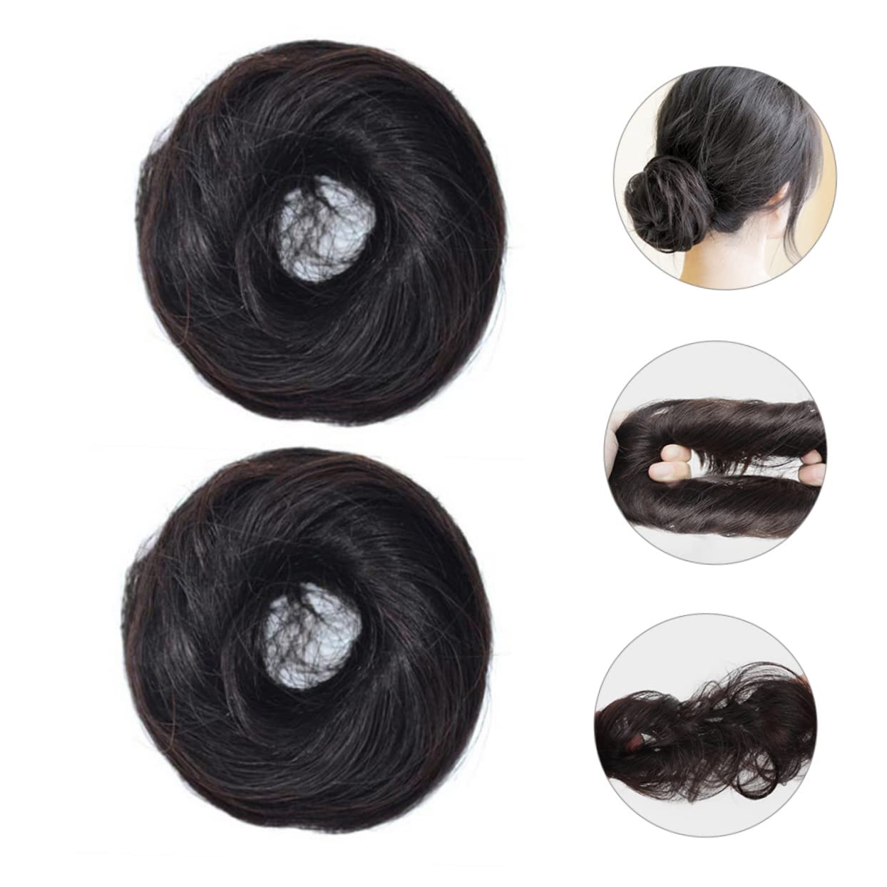 FOMIYES 2-Piece Bun Donut Hair Maker Set - Clip-on Hair Extensions & Foam Sponge for Easy Updos, Kids & Bridal Styling - Perfect for Parties, Weddings & Everyday Hairstyles