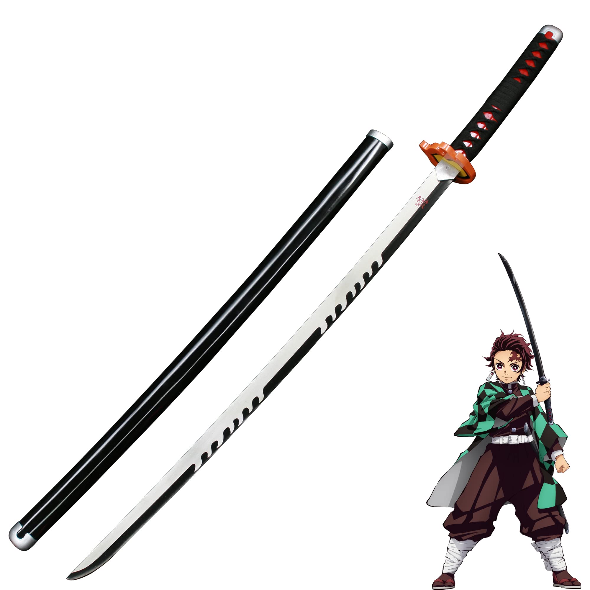 Demon Slayer Sword - Kimetsu no Yaiba Tanjiro Kamado & Shinobu Kochou Cosplay Replica - High Carbon Steel Anime Prop for Collectors, Cosplay Events, and Home Display